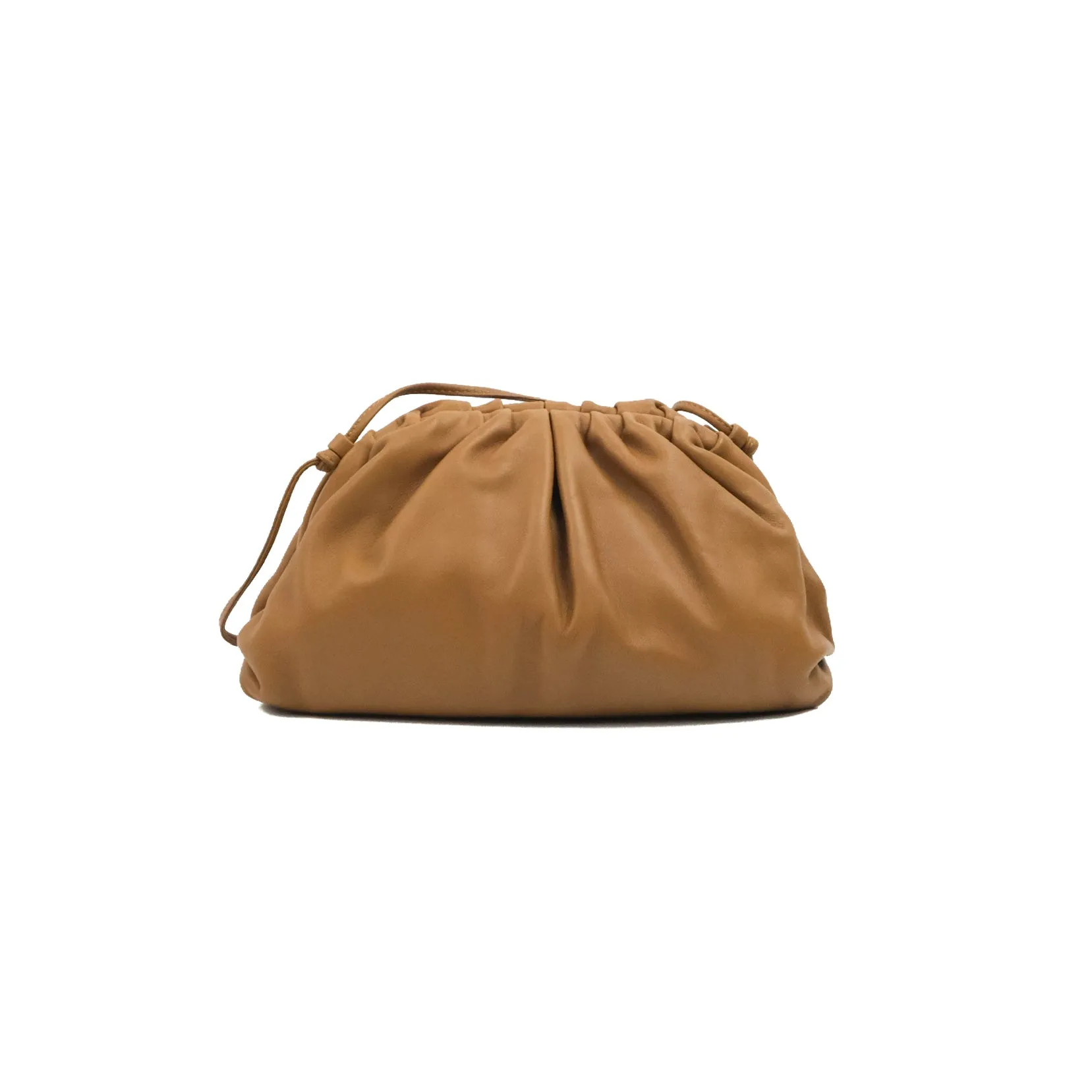 Bottega Veneta Butter Calfskin The Mini Pouch Dark Caramel