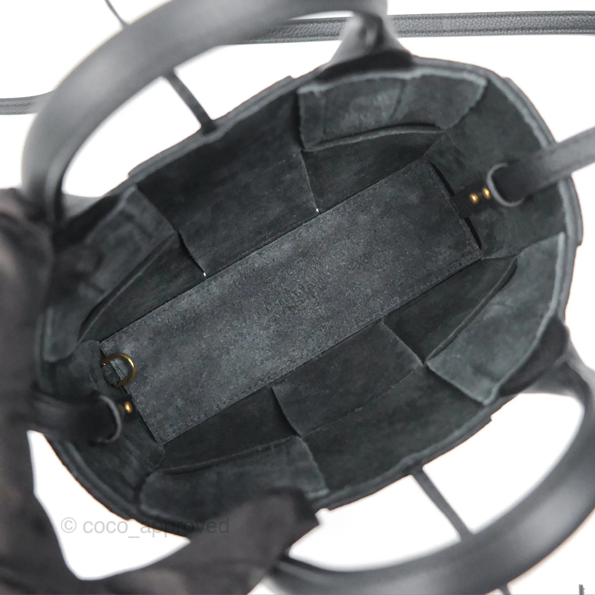 Bottega Veneta Candy Arco Tote Bag Intrecciato Textured-leather Black