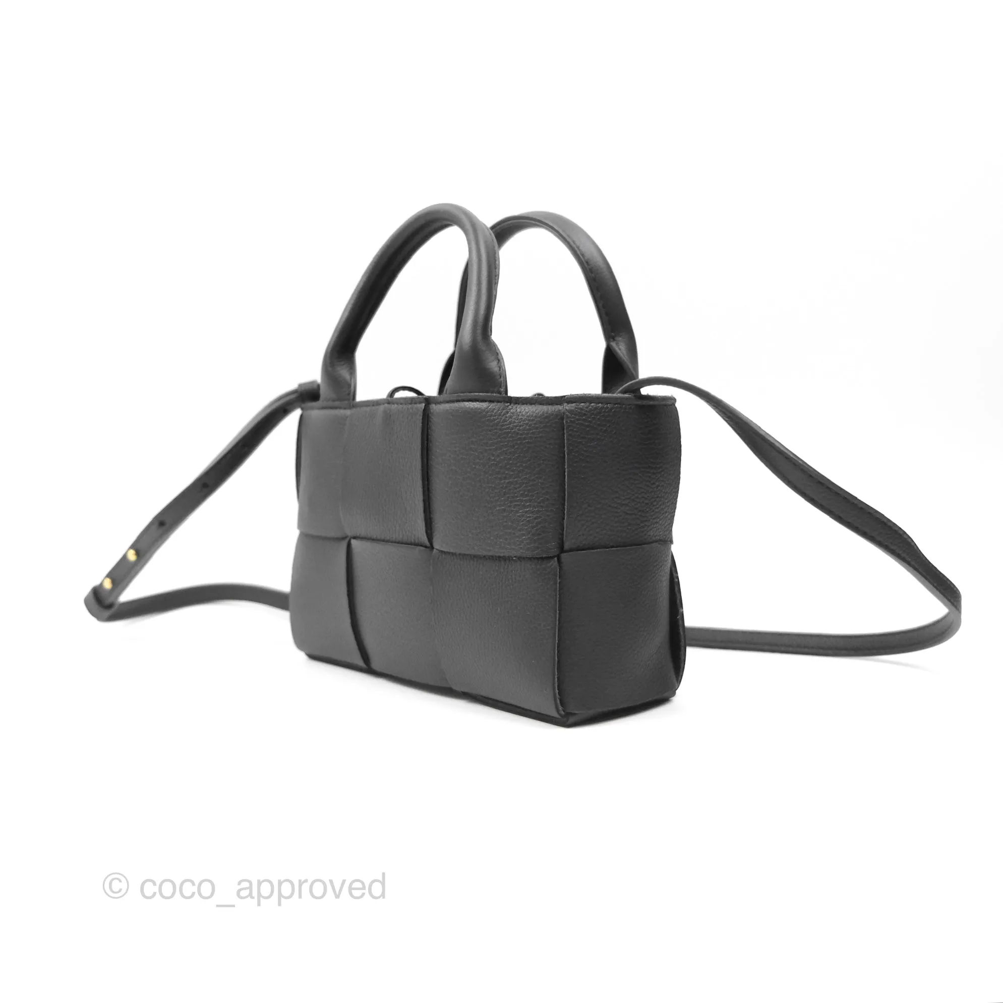 Bottega Veneta Candy Arco Tote Bag Intrecciato Textured-leather Black