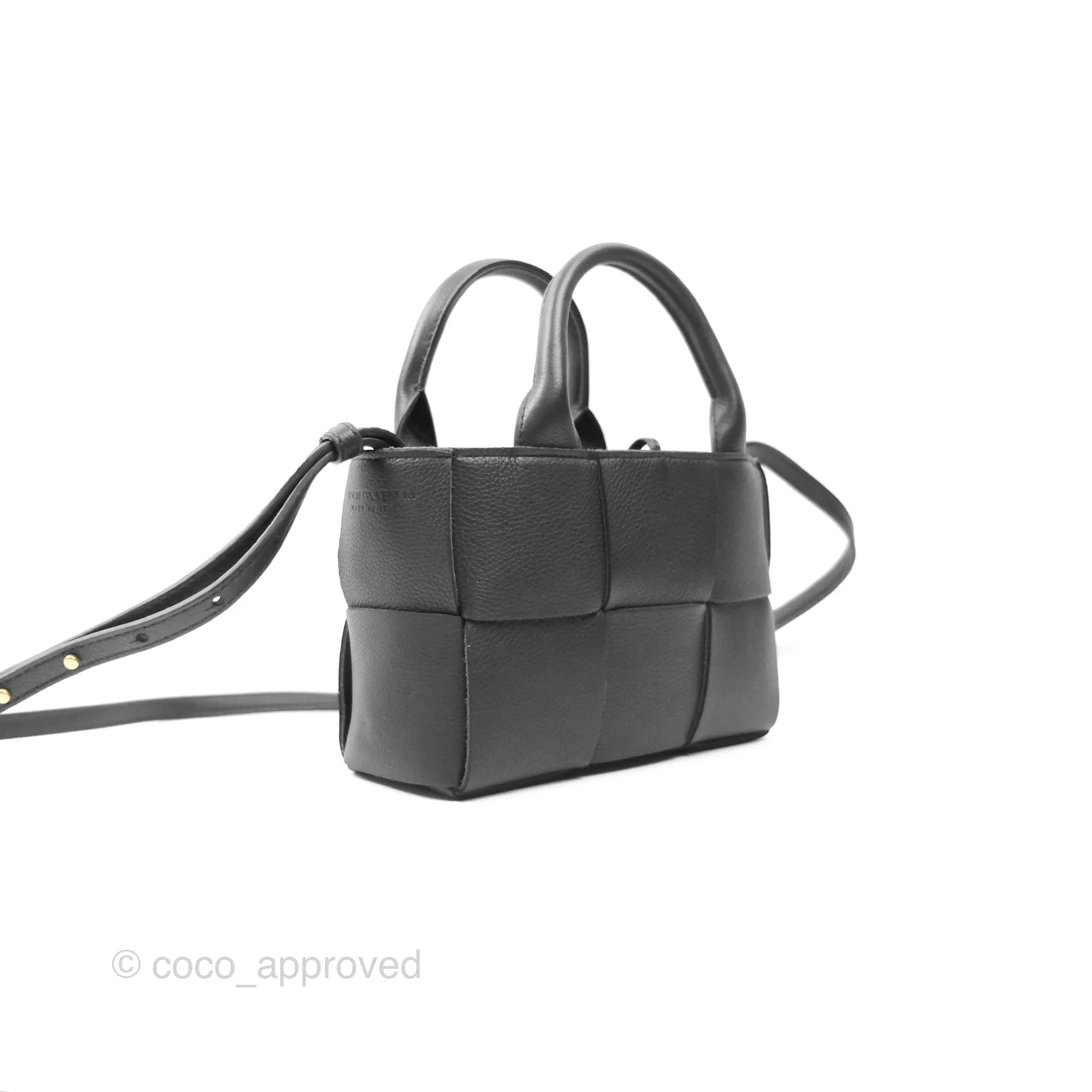 Bottega Veneta Candy Arco Tote Bag Intrecciato Textured-leather Black