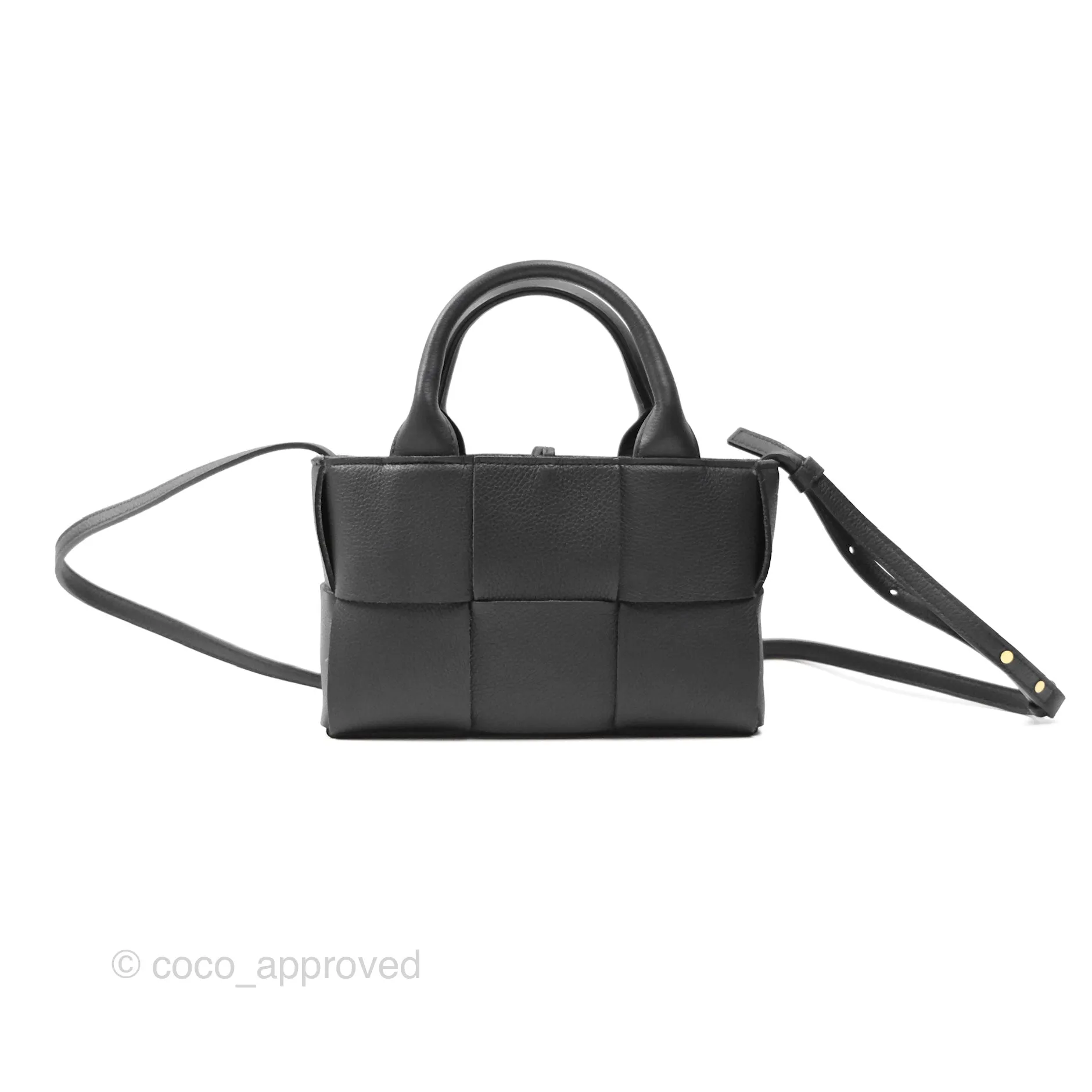 Bottega Veneta Candy Arco Tote Bag Intrecciato Textured-leather Black