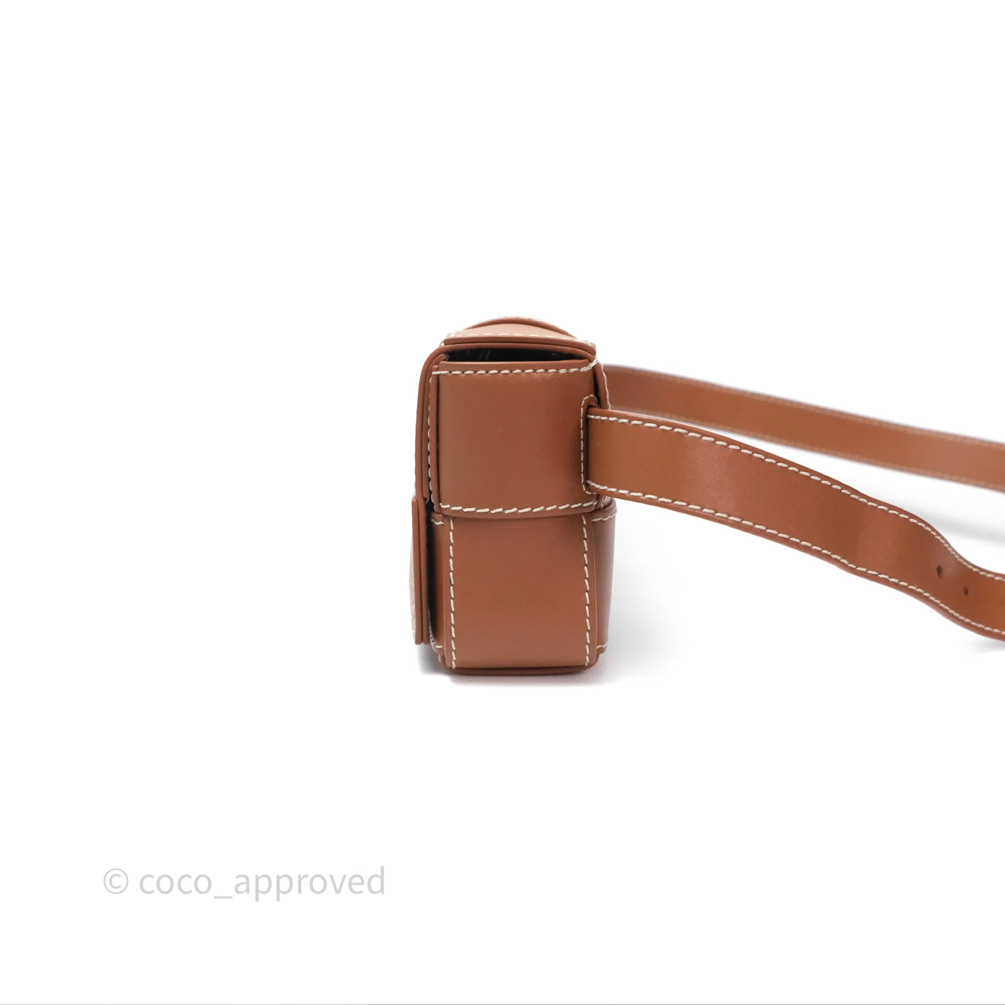Bottega Veneta Cassette Belt Bag Intreccio Calfskin Wood/ Natural