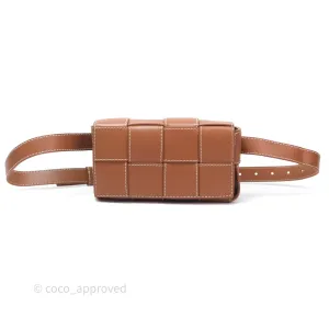 Bottega Veneta Cassette Belt Bag Intreccio Calfskin Wood/ Natural