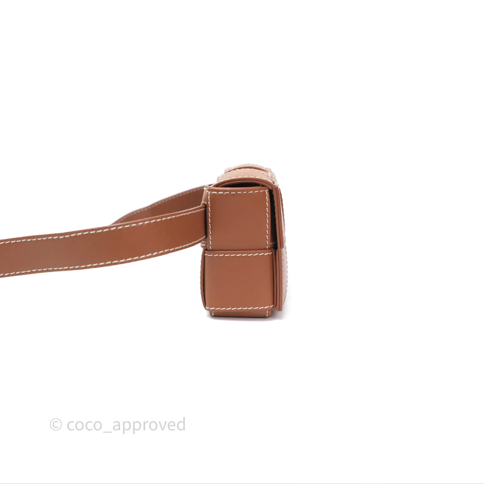 Bottega Veneta Cassette Belt Bag Intreccio Calfskin Wood/ Natural