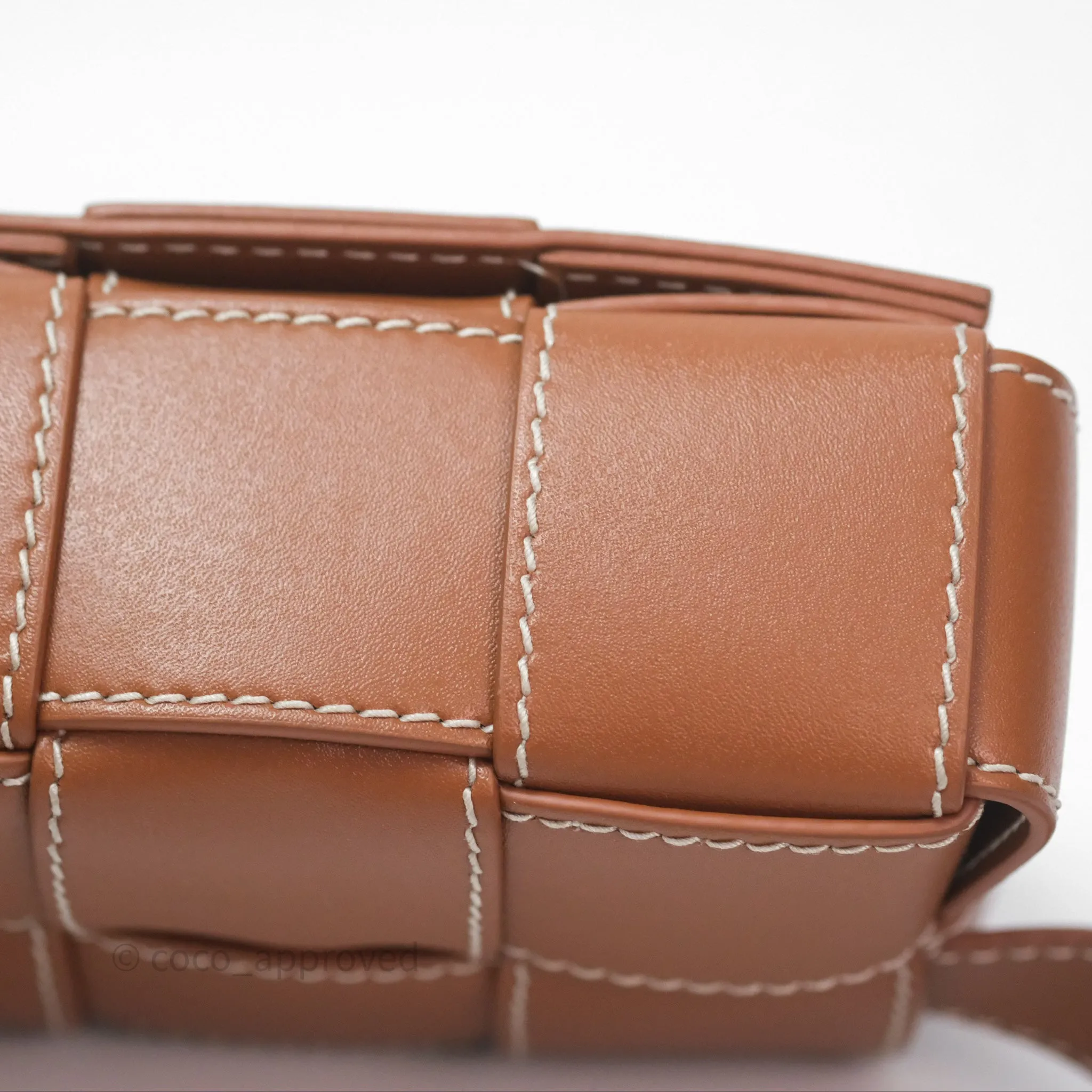 Bottega Veneta Cassette Belt Bag Intreccio Calfskin Wood/ Natural