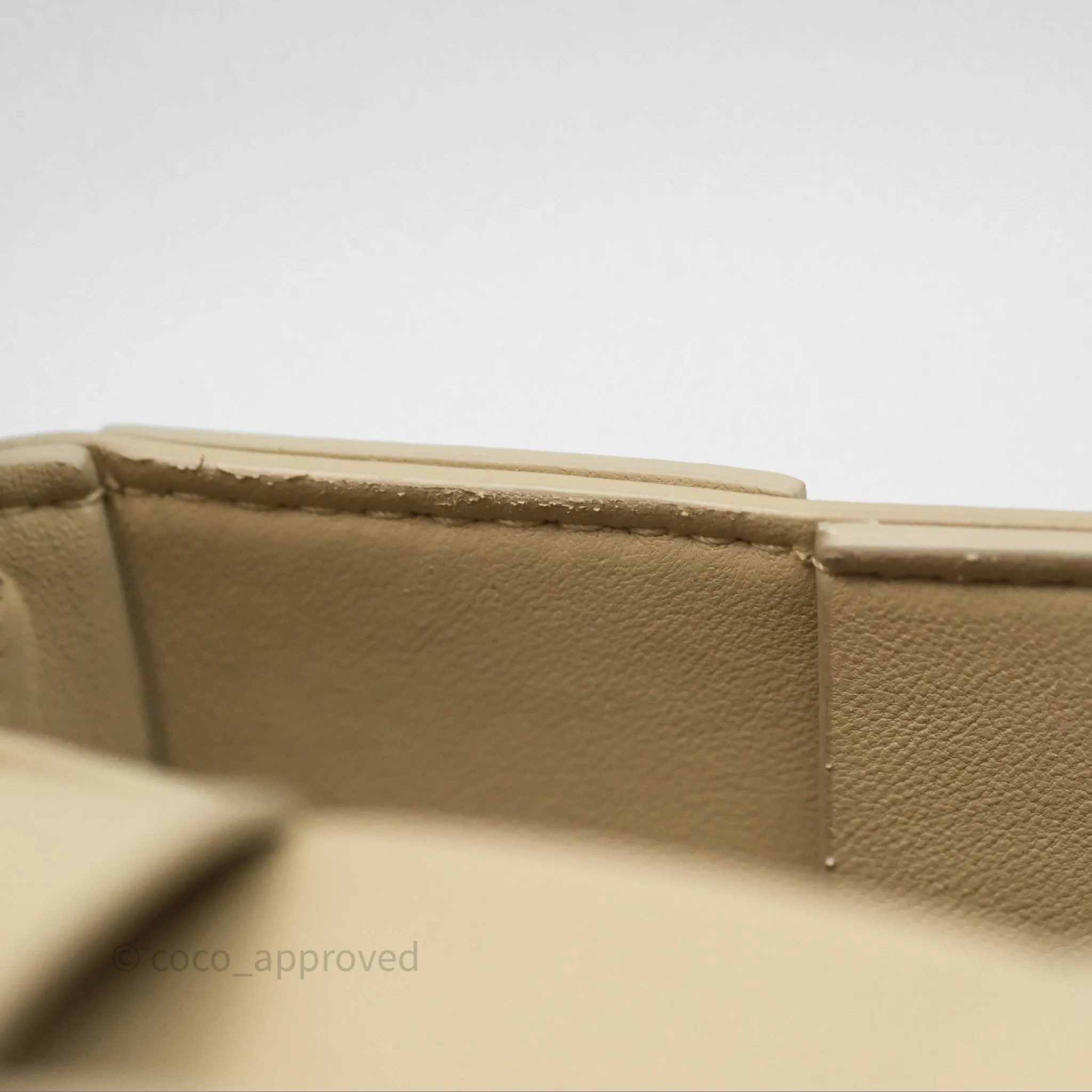 Bottega Veneta Cassette Shoulder Bag Intrecciato Beige Brushed Calfskin