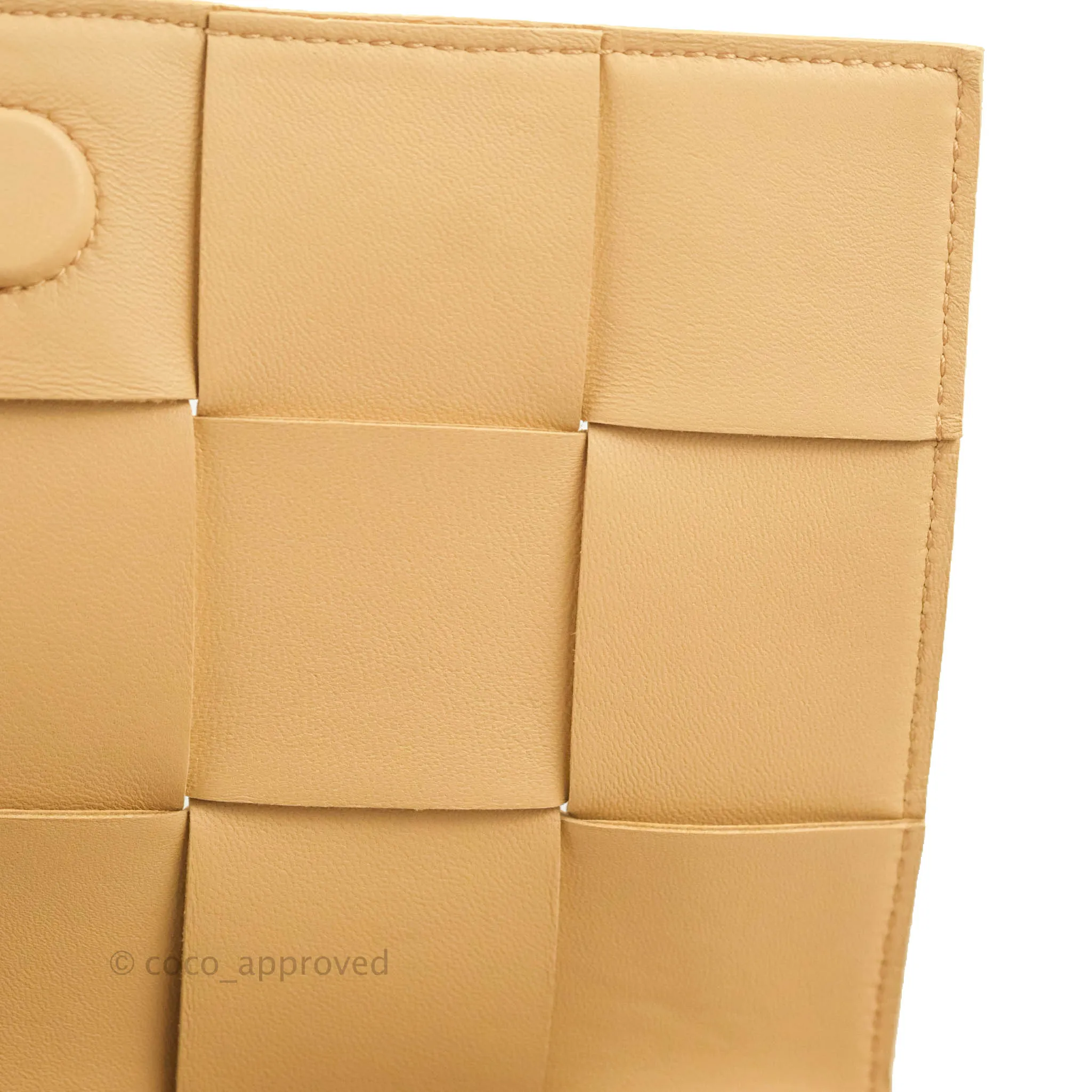 Bottega Veneta Cassette Shoulder Bag Intrecciato Beige Lambskin