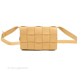 Bottega Veneta Cassette Shoulder Bag Intrecciato Beige Lambskin