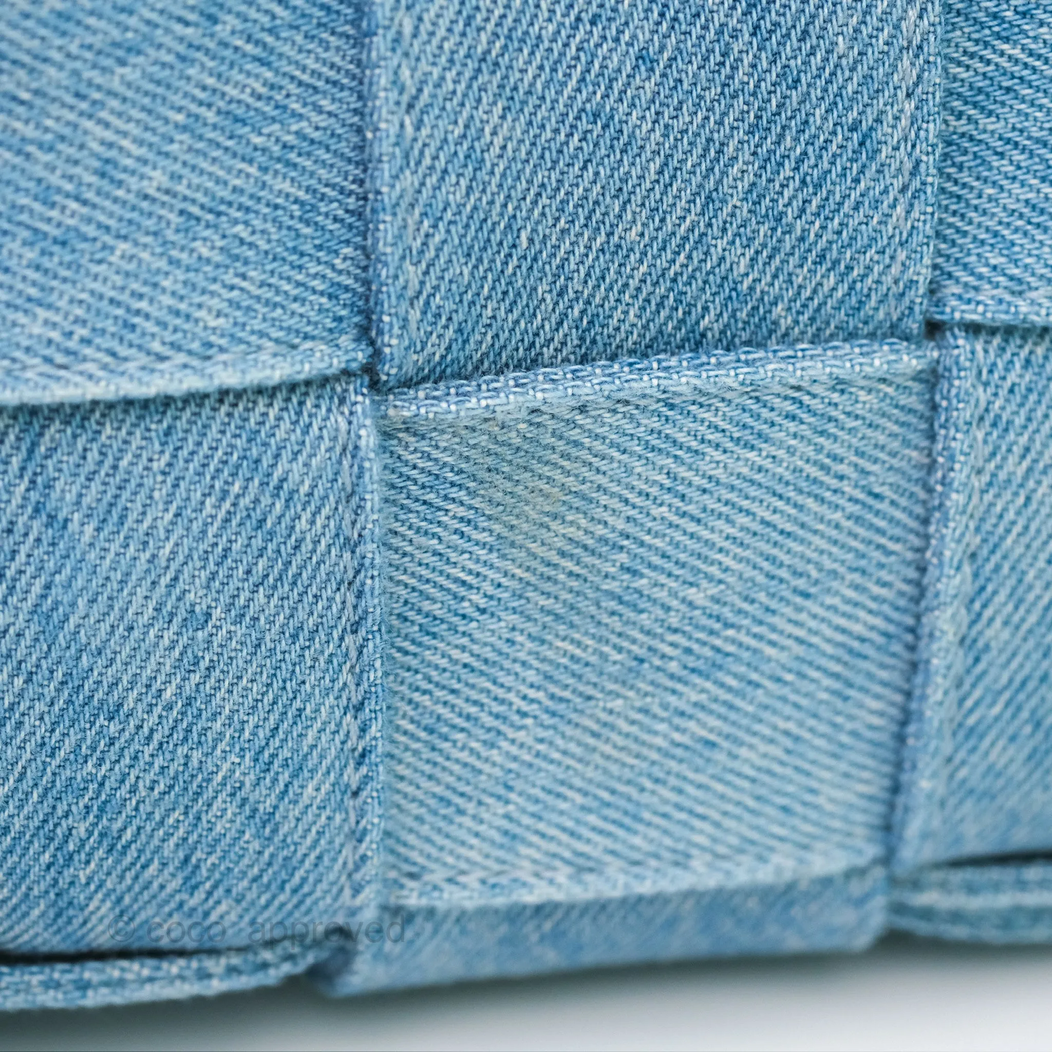 Bottega Veneta Cassette Shoulder Bag Intrecciato Denim