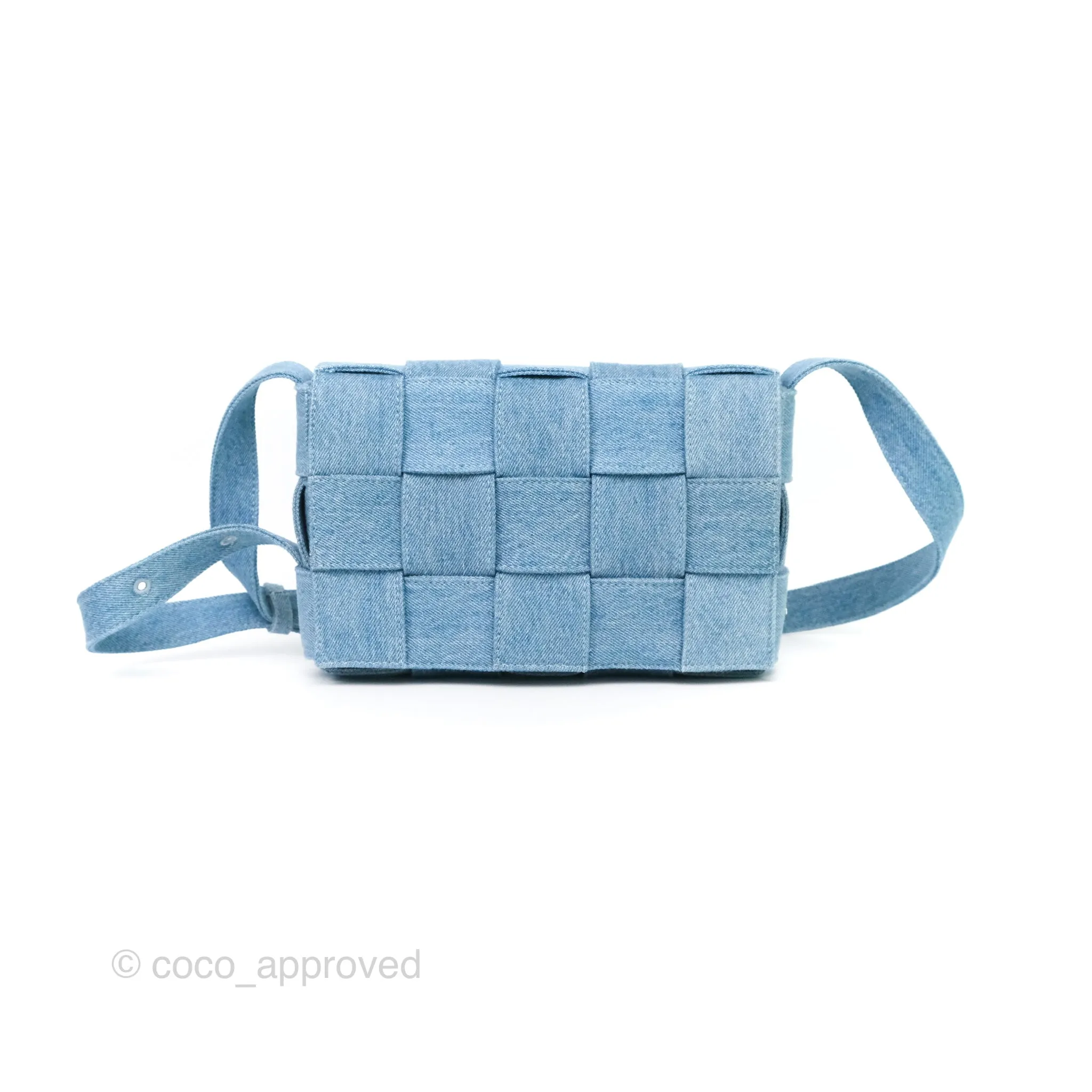 Bottega Veneta Cassette Shoulder Bag Intrecciato Denim