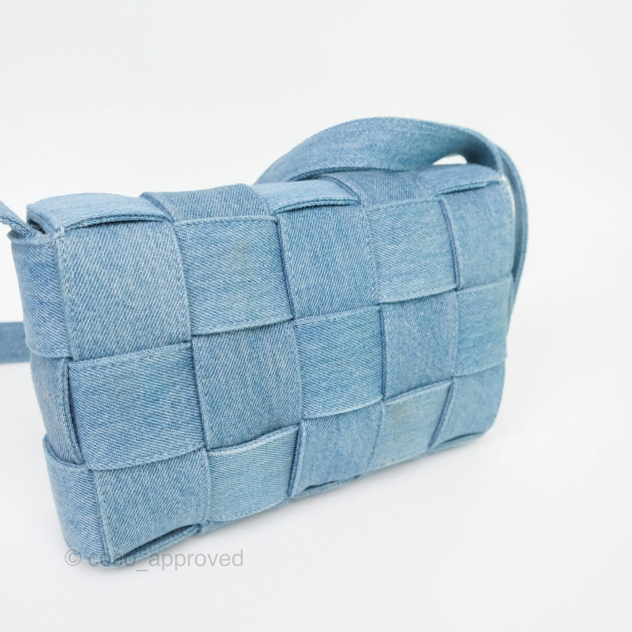 Bottega Veneta Cassette Shoulder Bag Intrecciato Denim