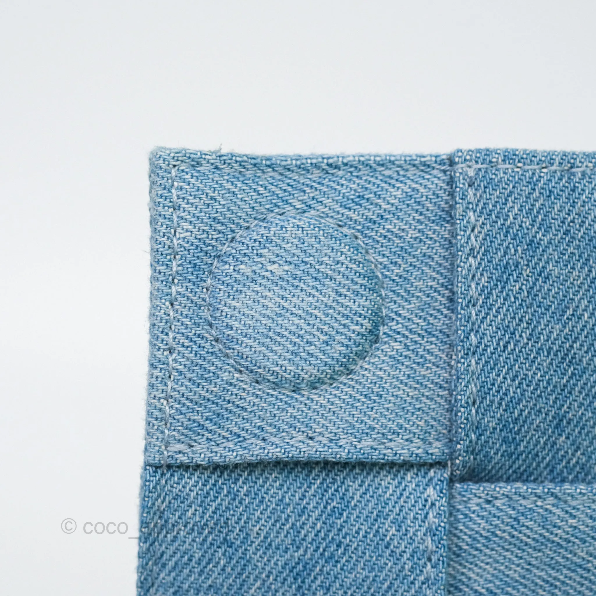 Bottega Veneta Cassette Shoulder Bag Intrecciato Denim