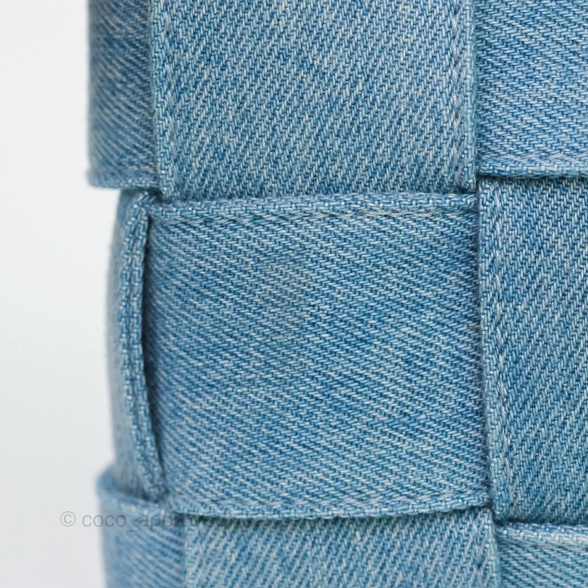 Bottega Veneta Cassette Shoulder Bag Intrecciato Denim