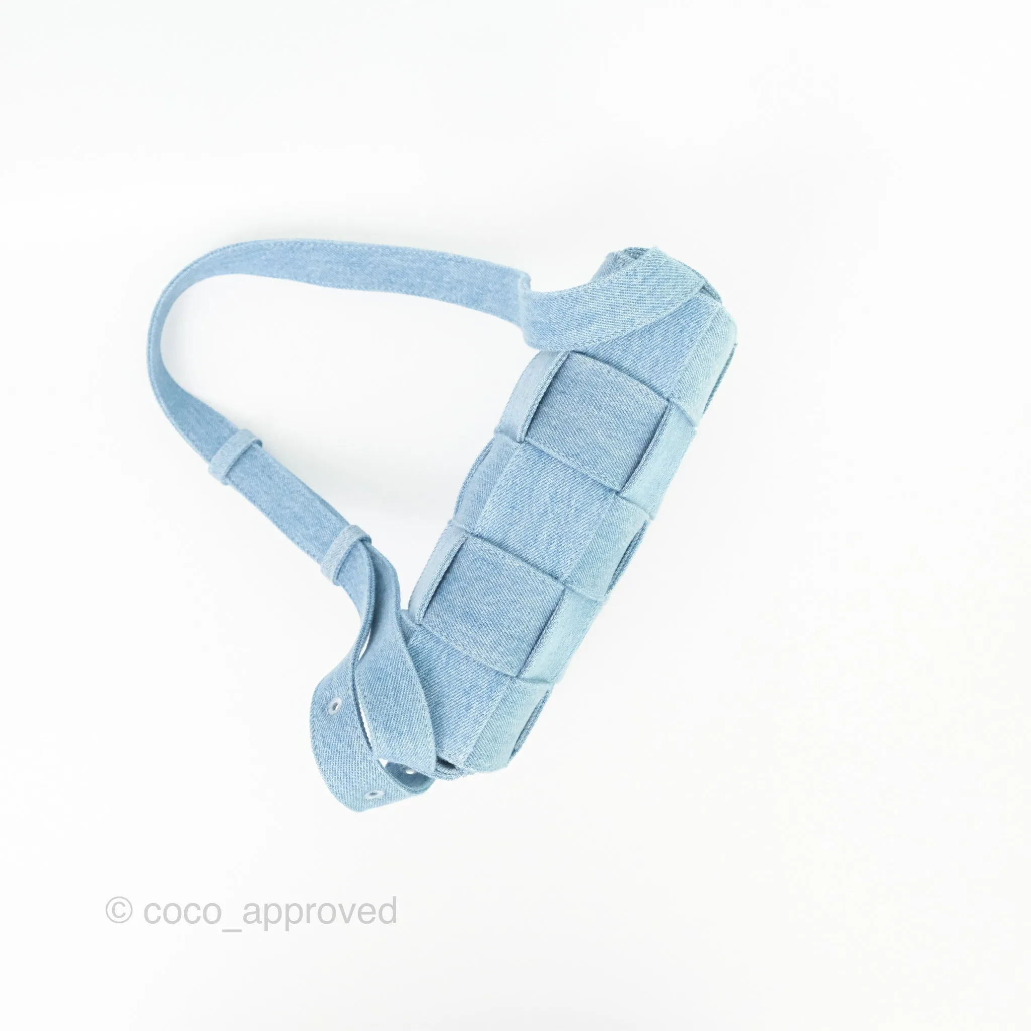 Bottega Veneta Cassette Shoulder Bag Intrecciato Denim
