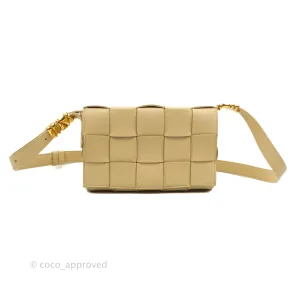 Bottega Veneta Cassette Shoulder Bag Intreccio Porridge Grained Calfskin Gold Hardware