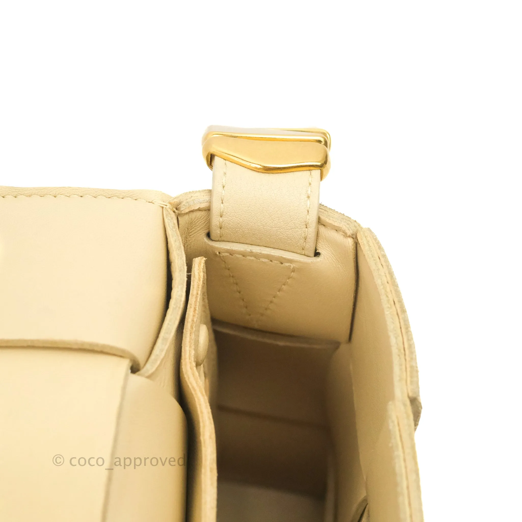 Bottega Veneta Cassette Shoulder Bag Intreccio Porridge Grained Calfskin Gold Hardware