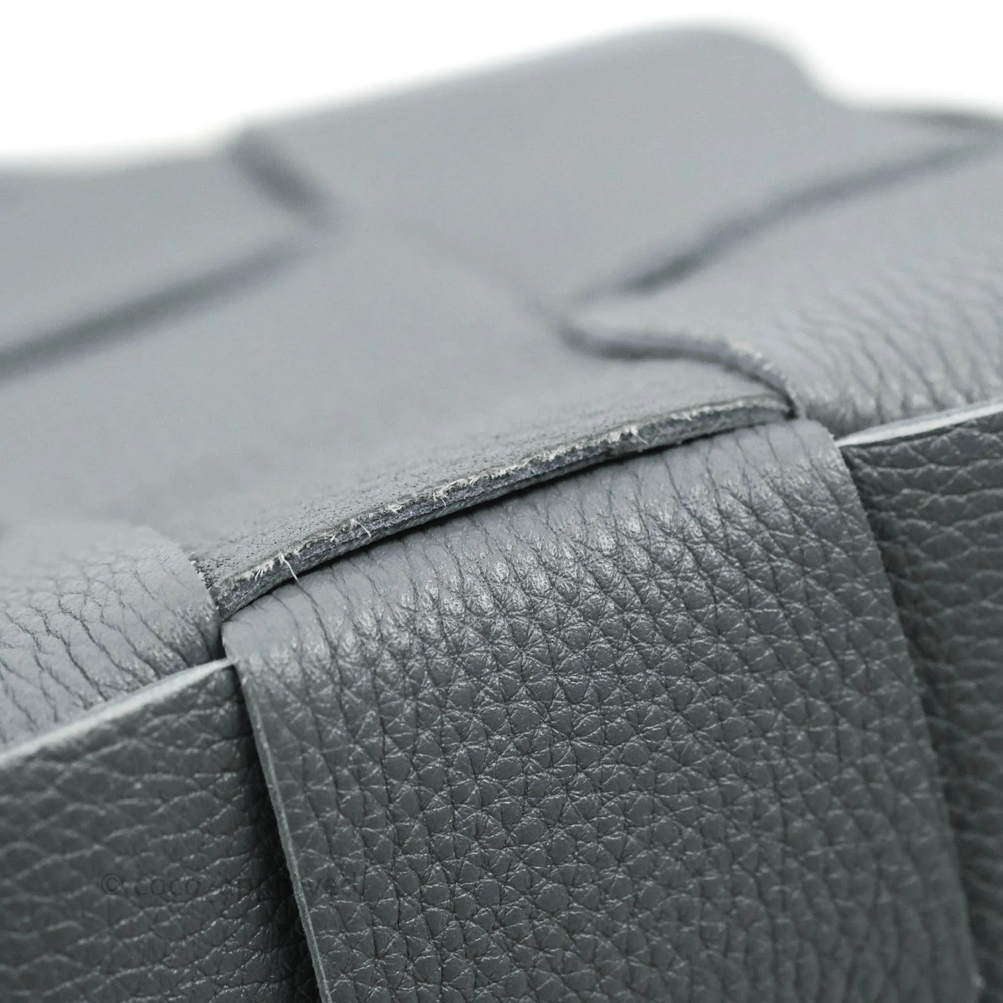 Bottega Veneta Cassette Shoulder Bag Intreccio Thunder Grey Grained Calfskin Gold Hardware