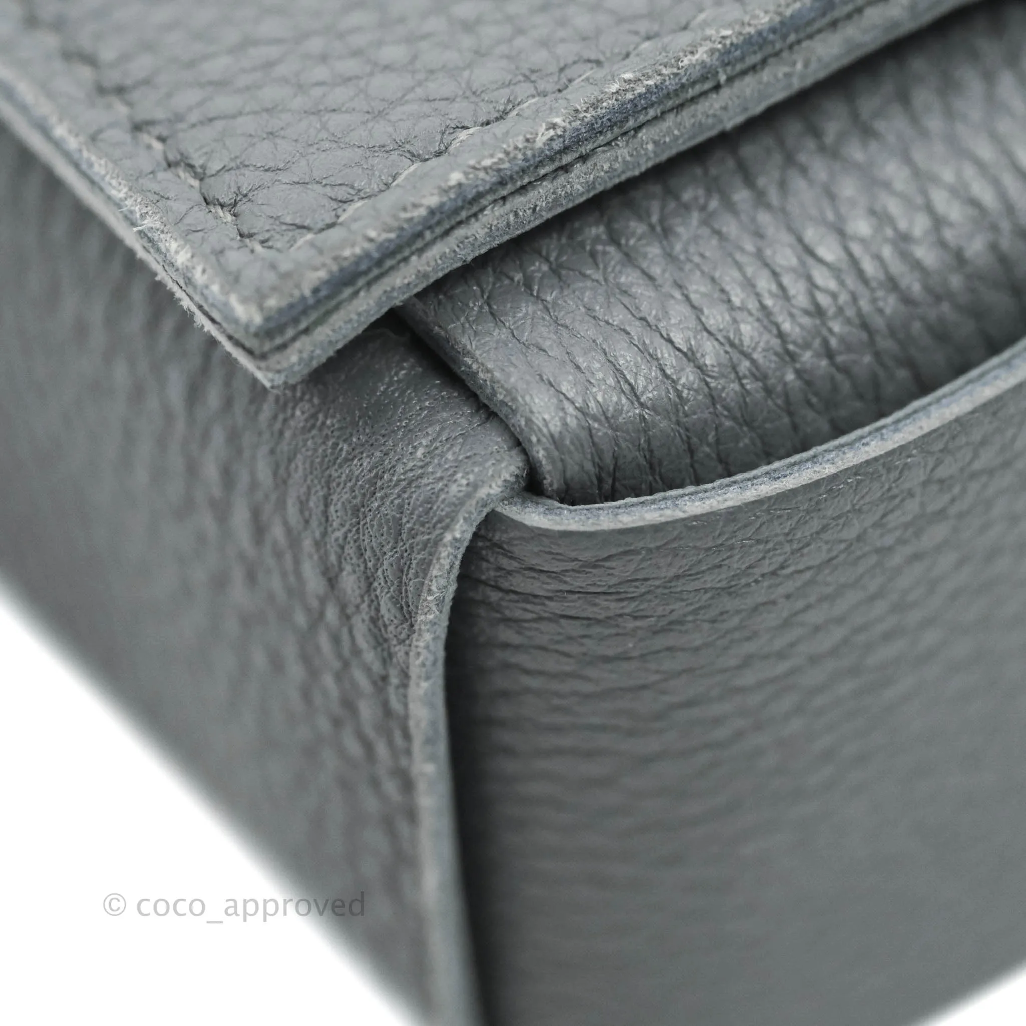 Bottega Veneta Cassette Shoulder Bag Intreccio Thunder Grey Grained Calfskin Gold Hardware