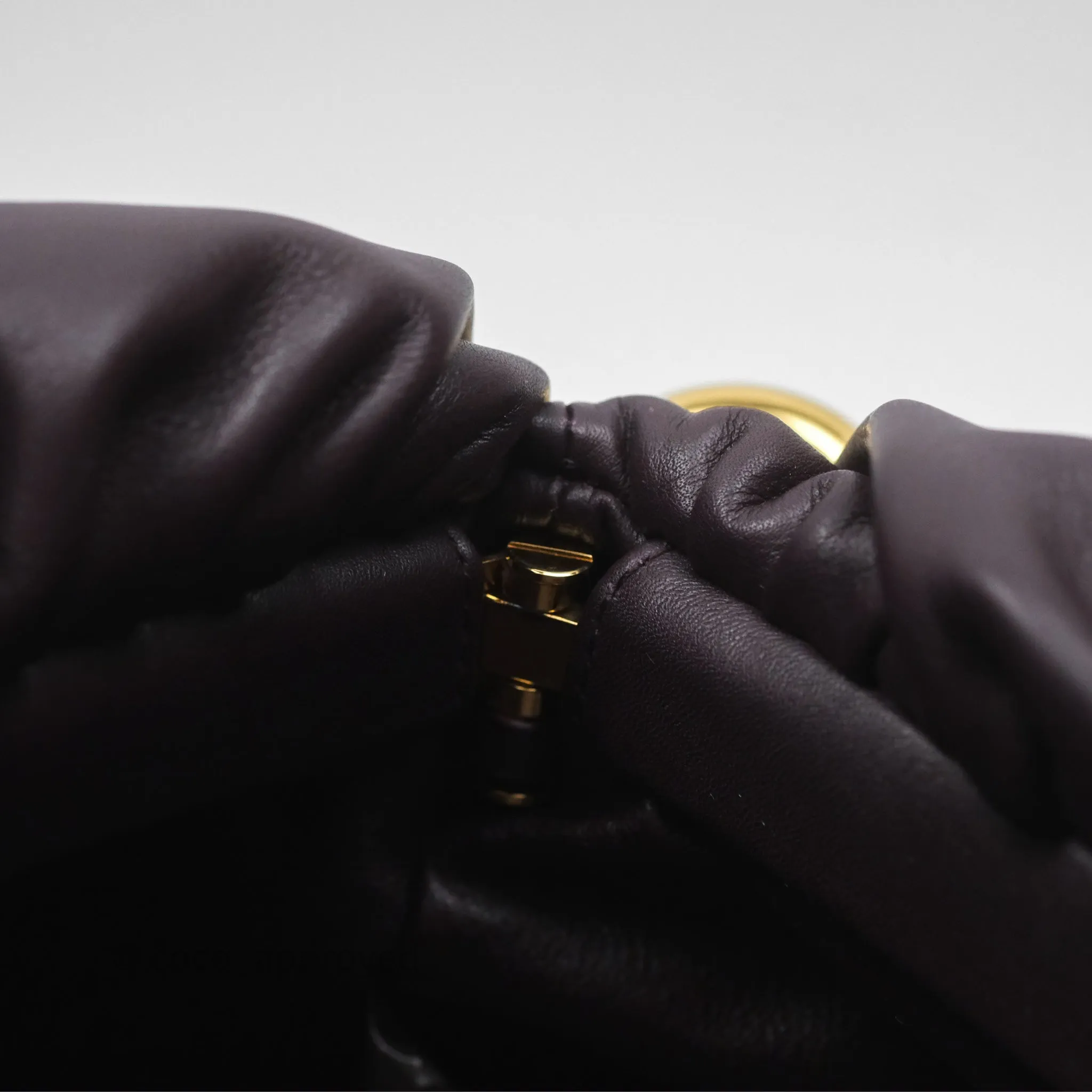 Bottega Veneta Chain Pouch Brown Calfskin Gold Hardware