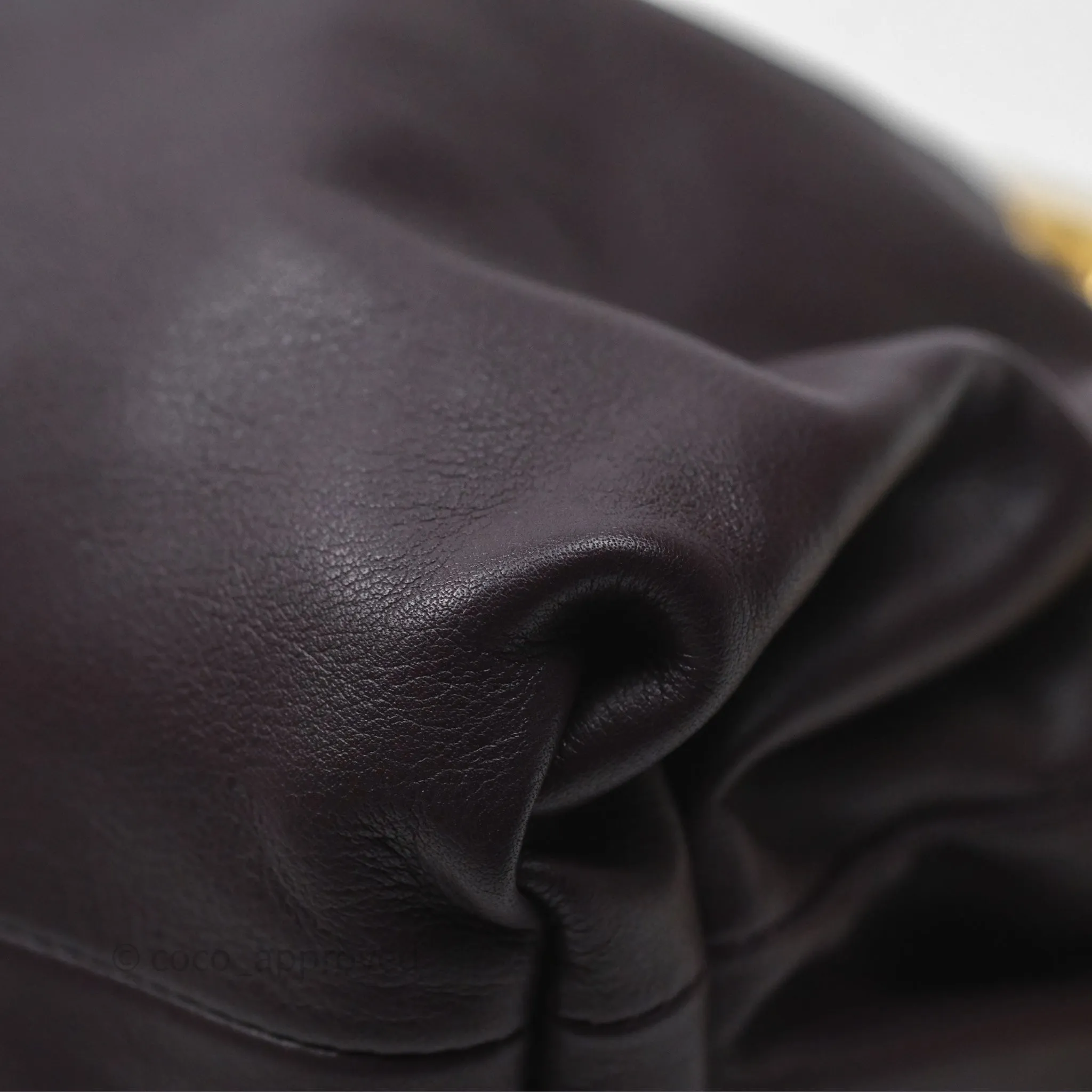 Bottega Veneta Chain Pouch Brown Calfskin Gold Hardware