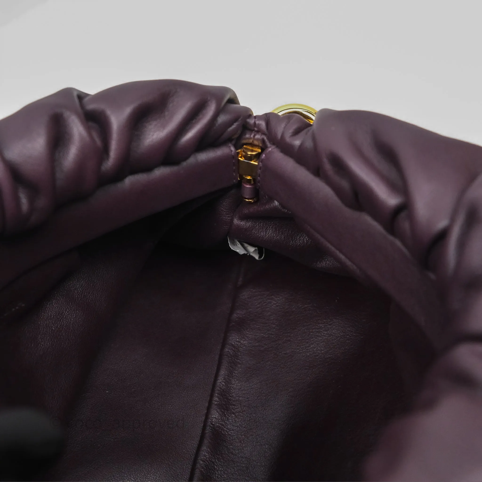 Bottega Veneta Chain Pouch Brown Calfskin Gold Hardware