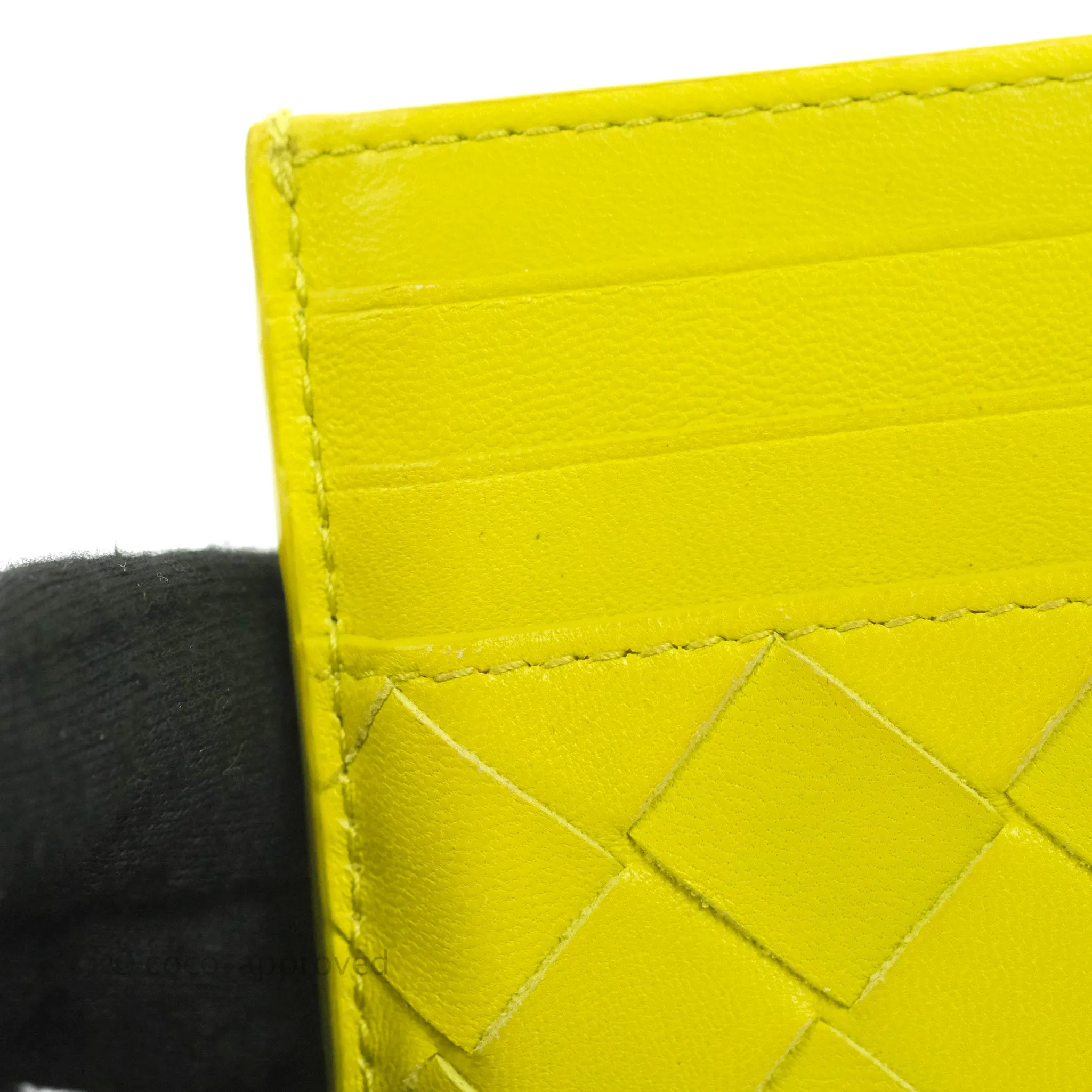 Bottega Veneta Intrecciato Card Holder Kiwi