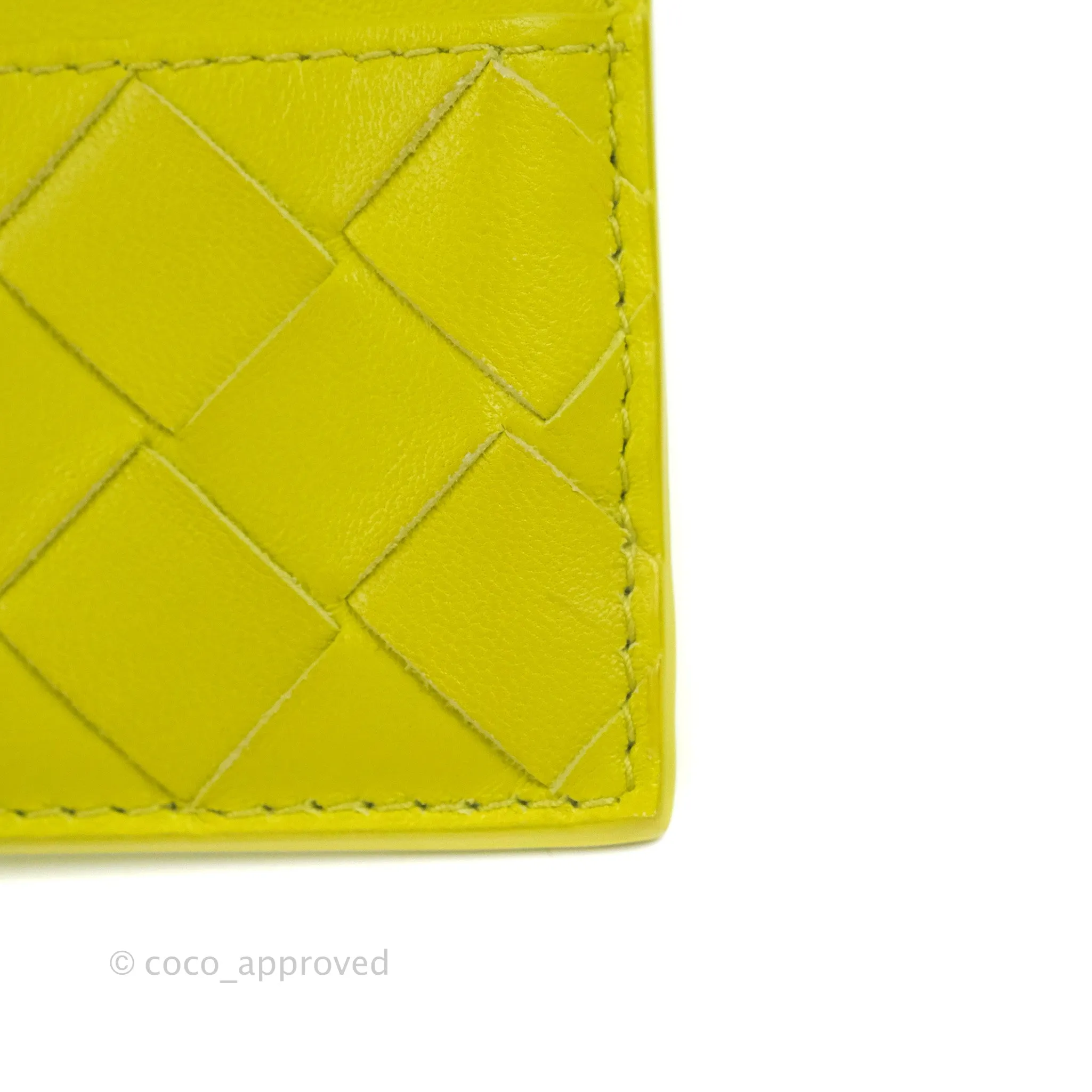 Bottega Veneta Intrecciato Card Holder Kiwi