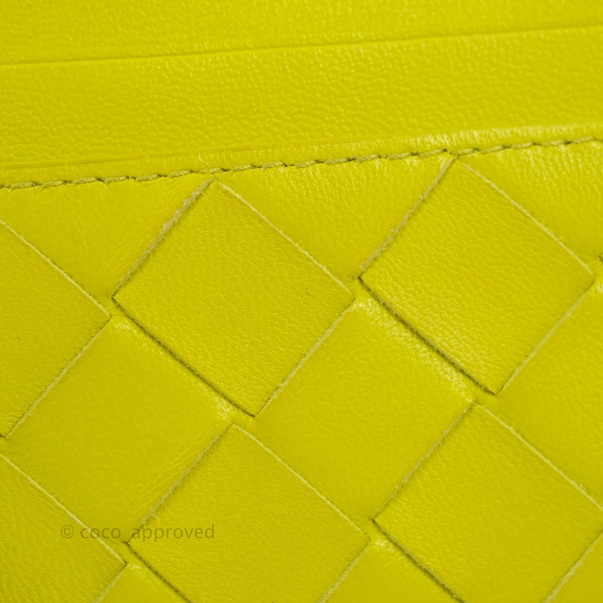 Bottega Veneta Intrecciato Card Holder Kiwi