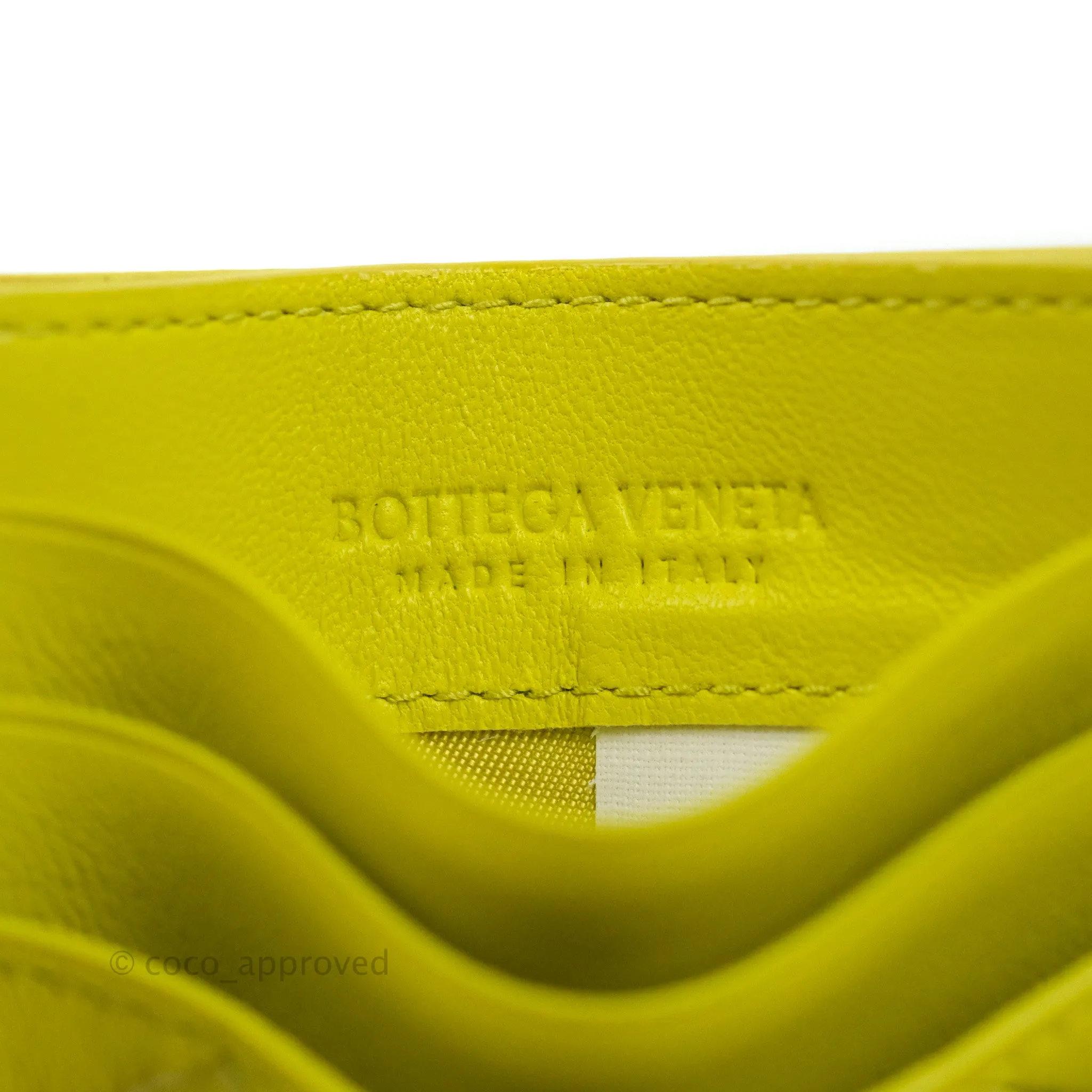 Bottega Veneta Intrecciato Card Holder Kiwi