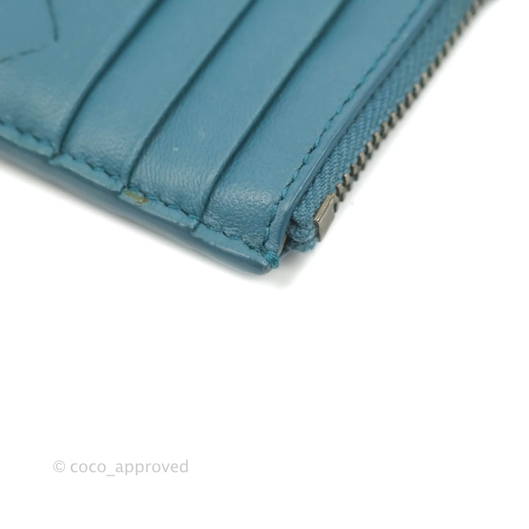 Bottega Veneta Intrecciato Card Holder Petrol Blue
