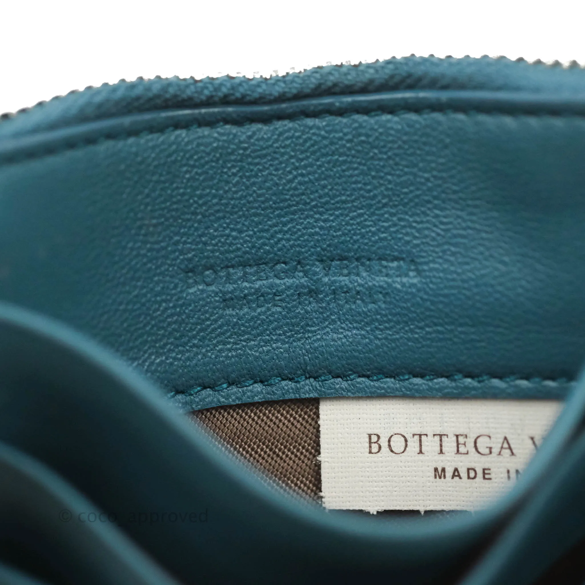 Bottega Veneta Intrecciato Card Holder Petrol Blue