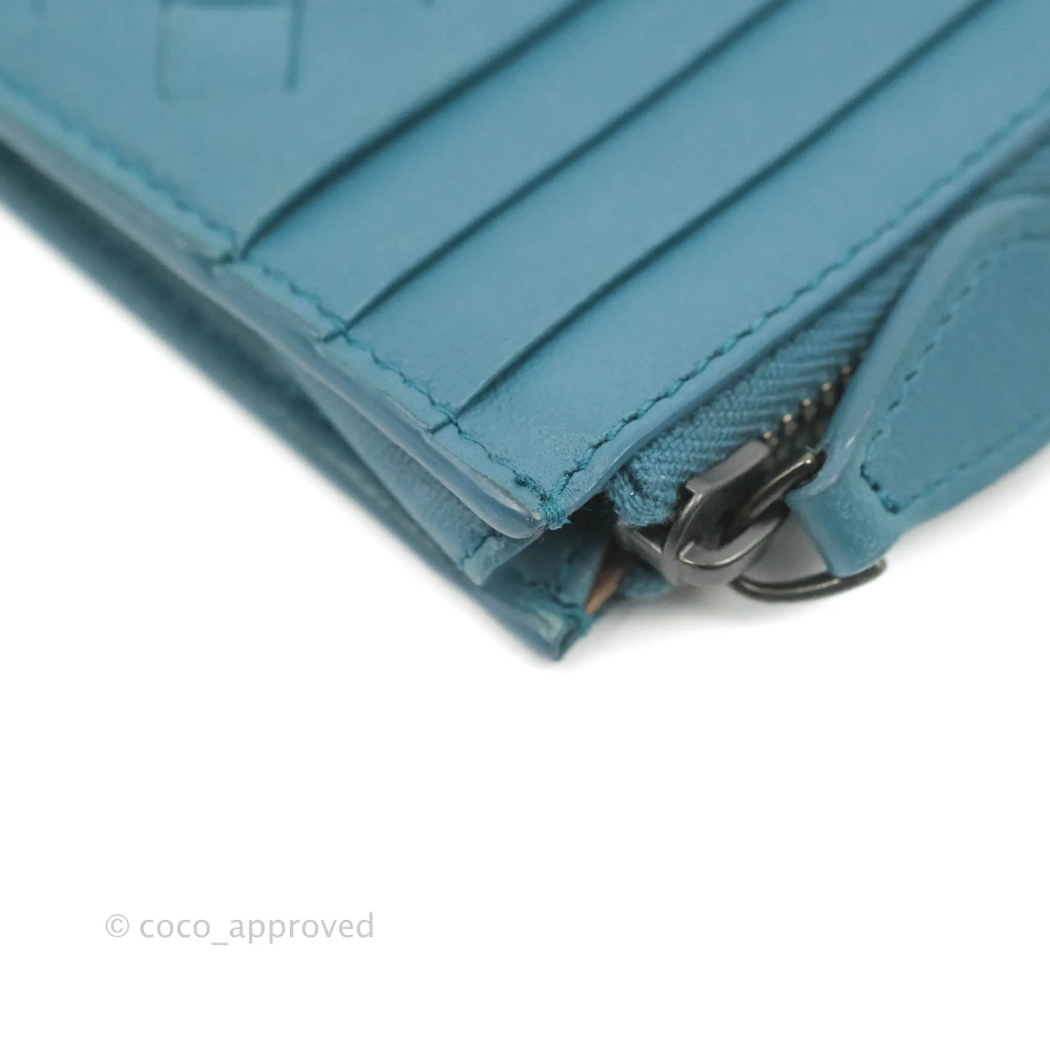 Bottega Veneta Intrecciato Card Holder Petrol Blue