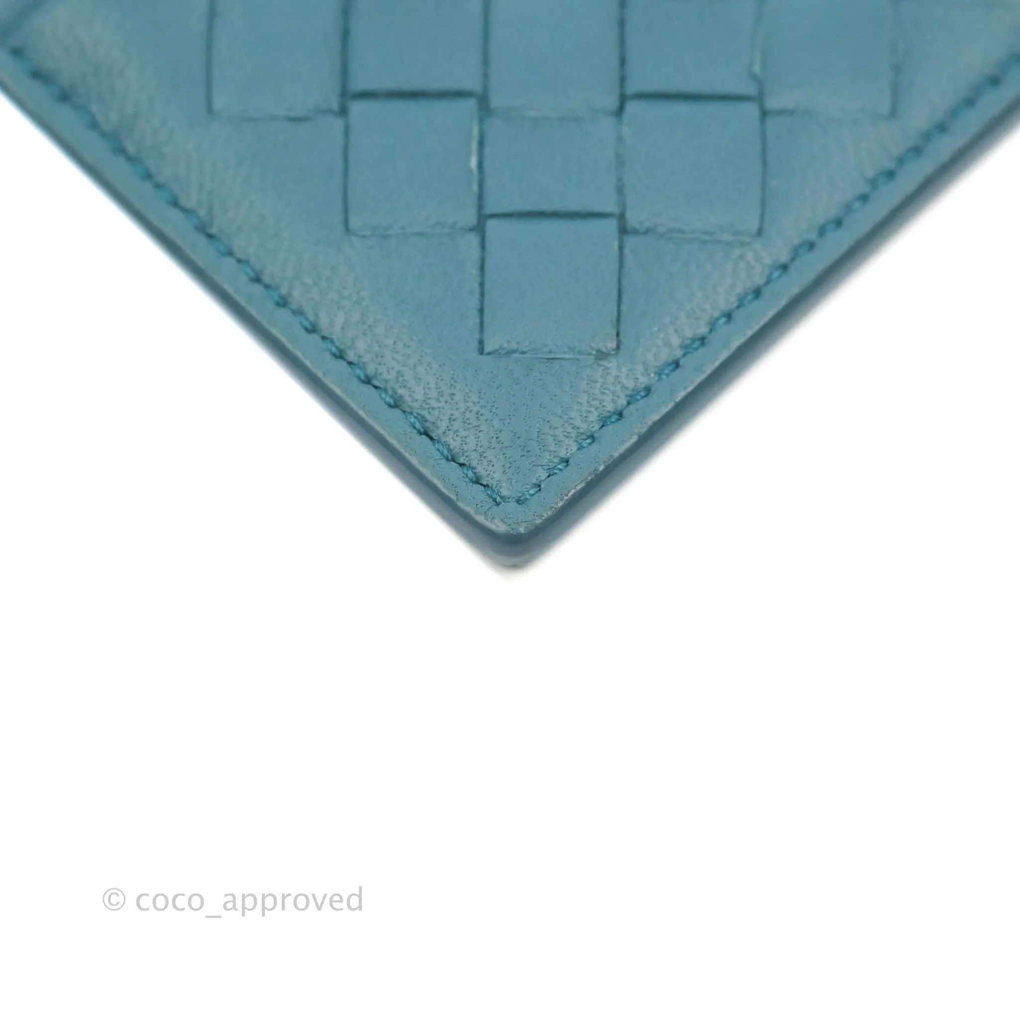 Bottega Veneta Intrecciato Card Holder Petrol Blue
