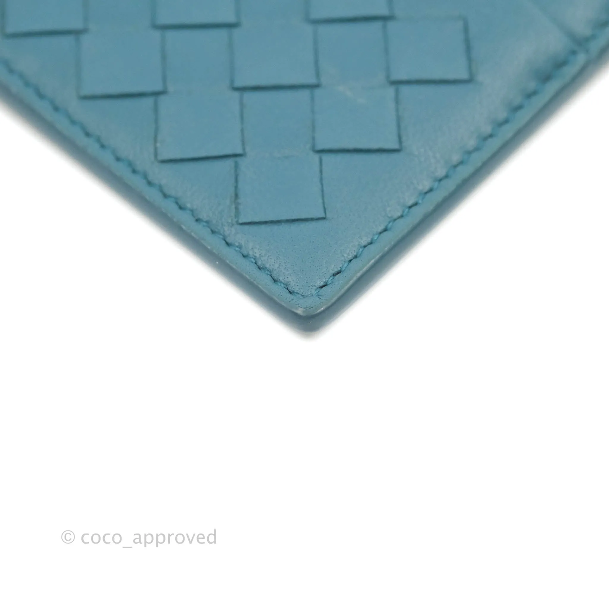 Bottega Veneta Intrecciato Card Holder Petrol Blue