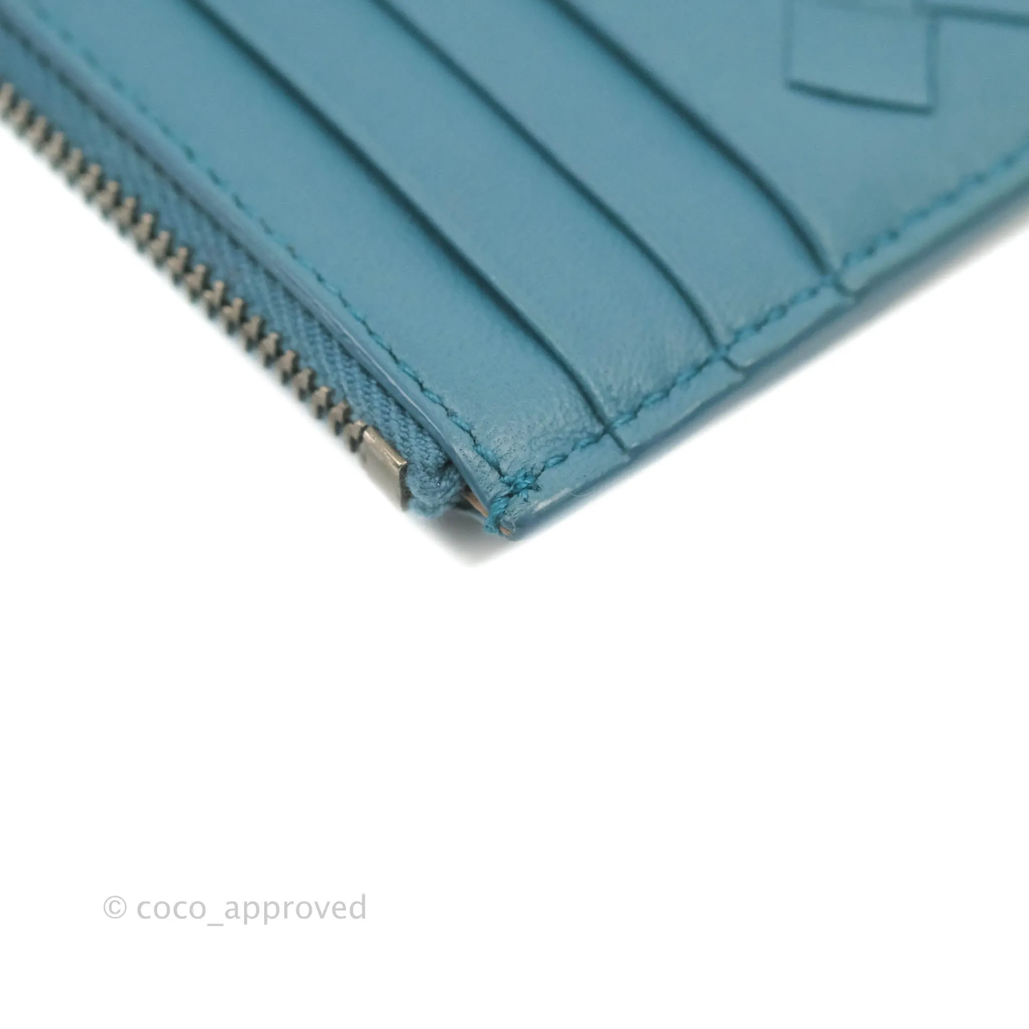 Bottega Veneta Intrecciato Card Holder Petrol Blue