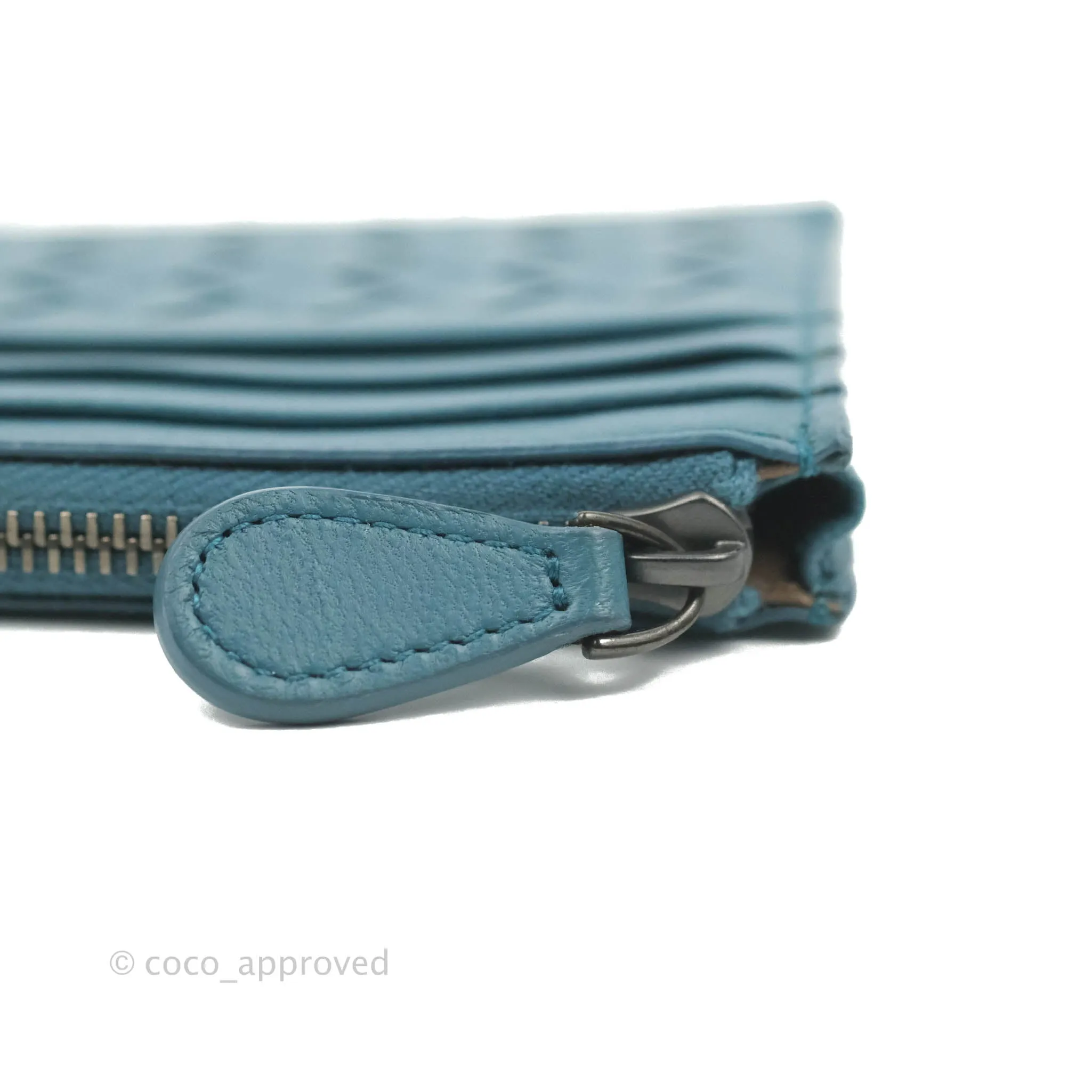 Bottega Veneta Intrecciato Card Holder Petrol Blue