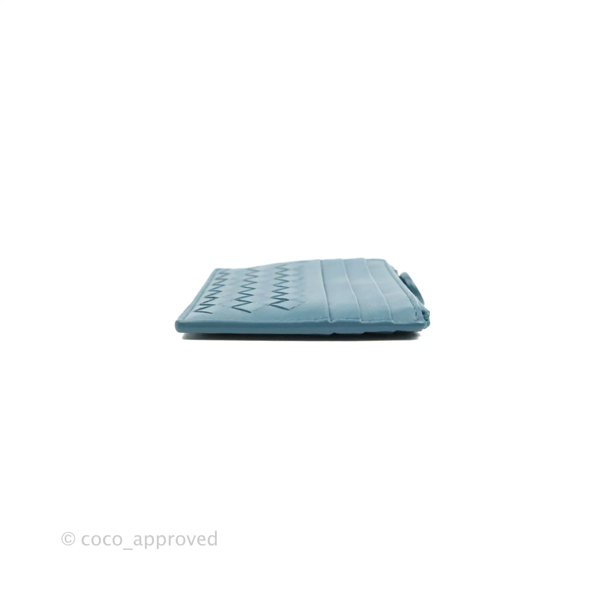 Bottega Veneta Intrecciato Card Holder Petrol Blue
