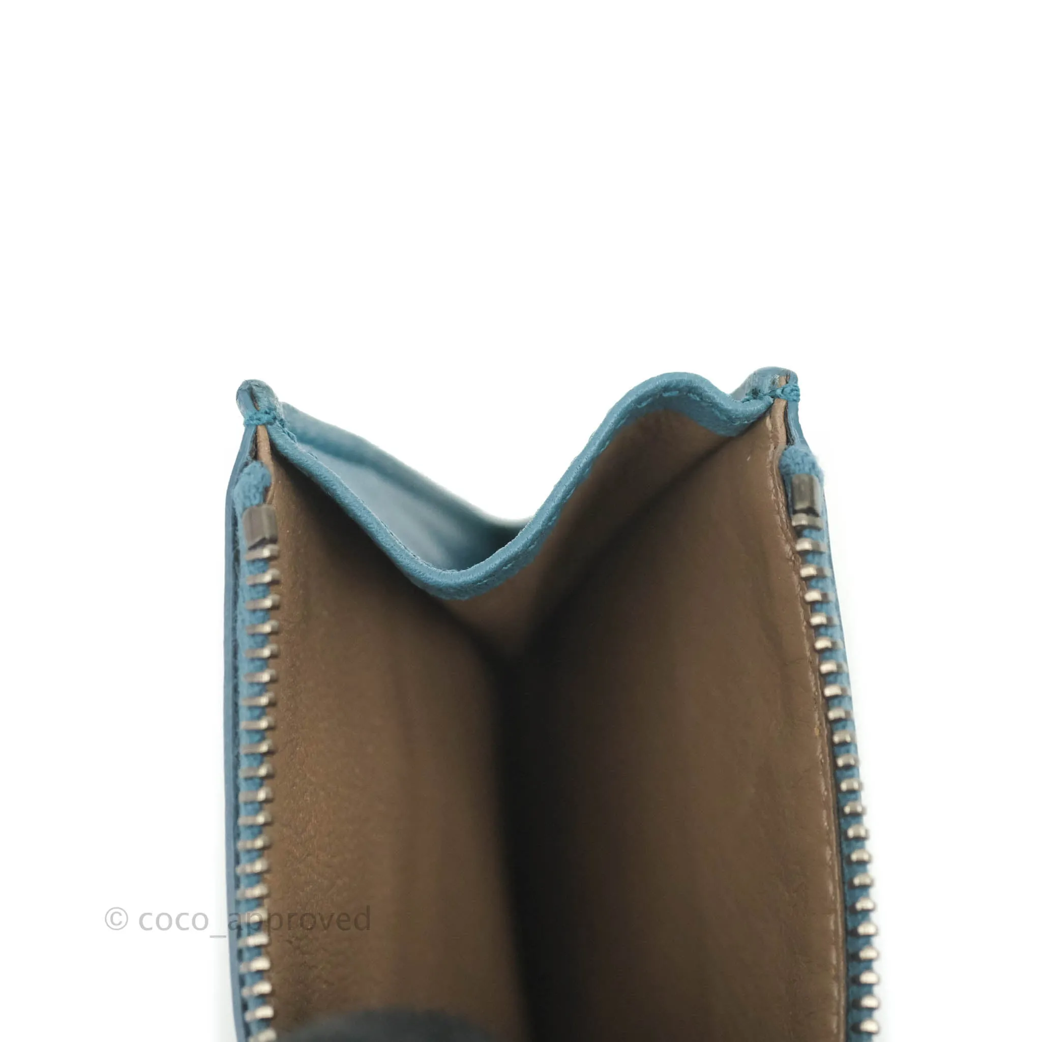 Bottega Veneta Intrecciato Card Holder Petrol Blue