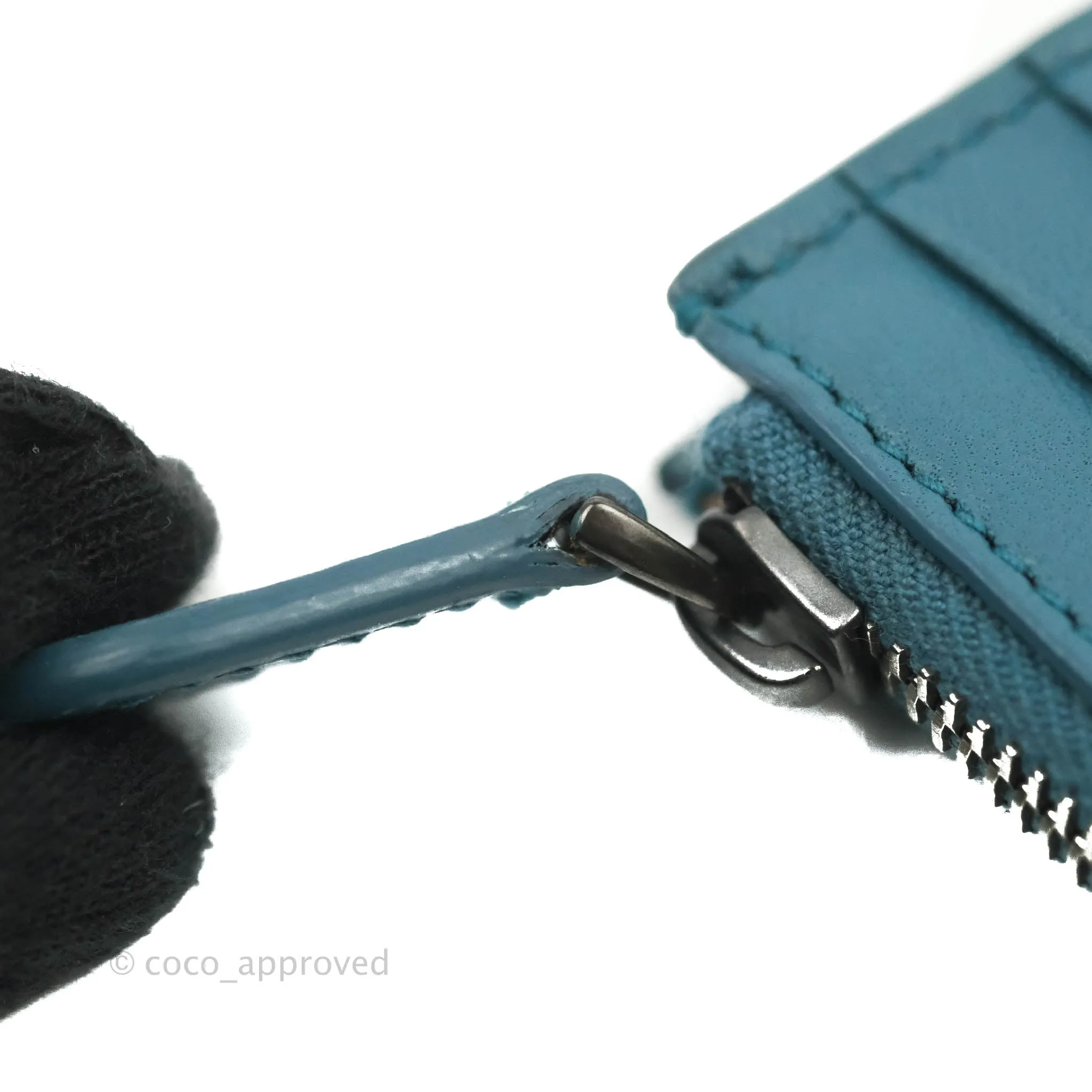 Bottega Veneta Intrecciato Card Holder Petrol Blue