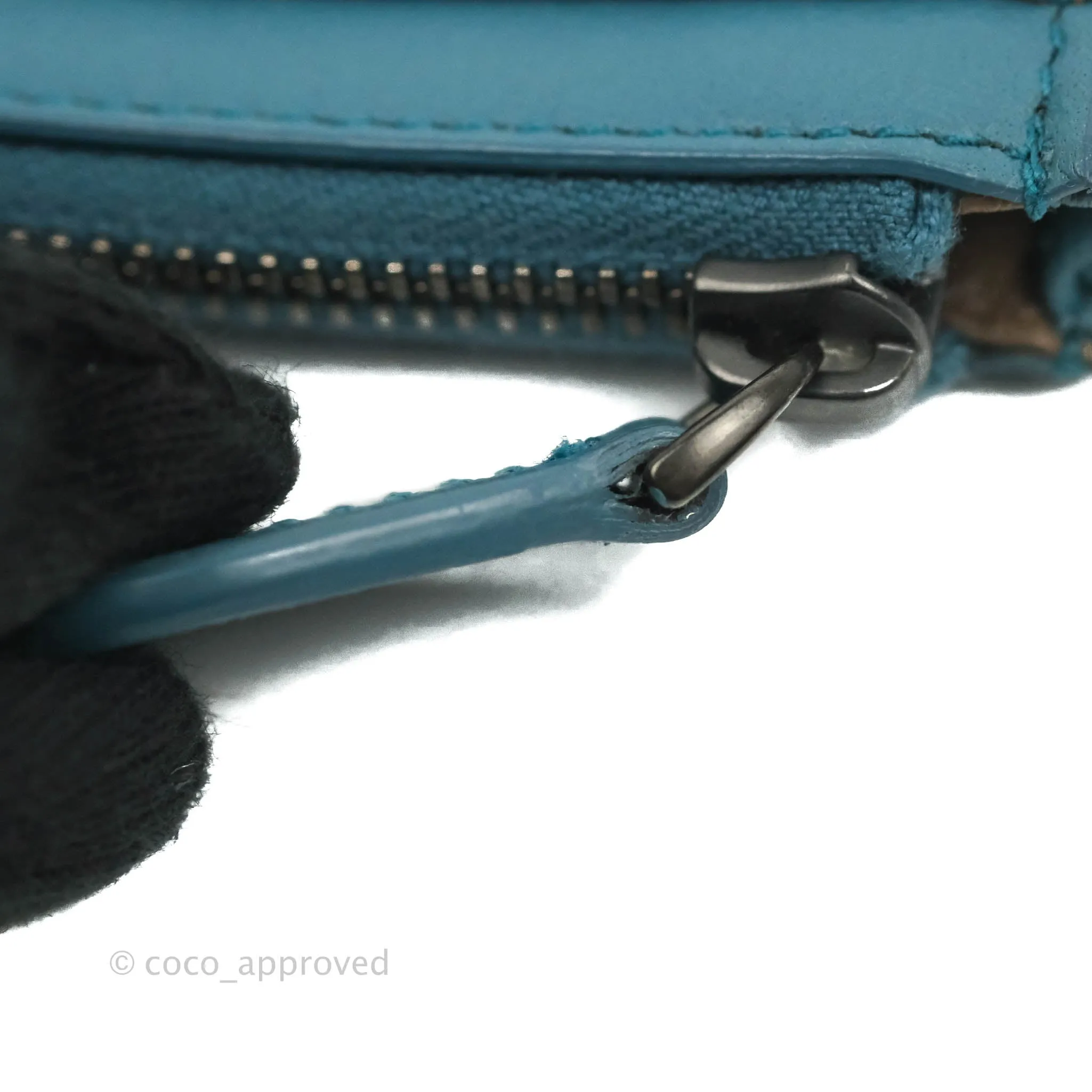 Bottega Veneta Intrecciato Card Holder Petrol Blue