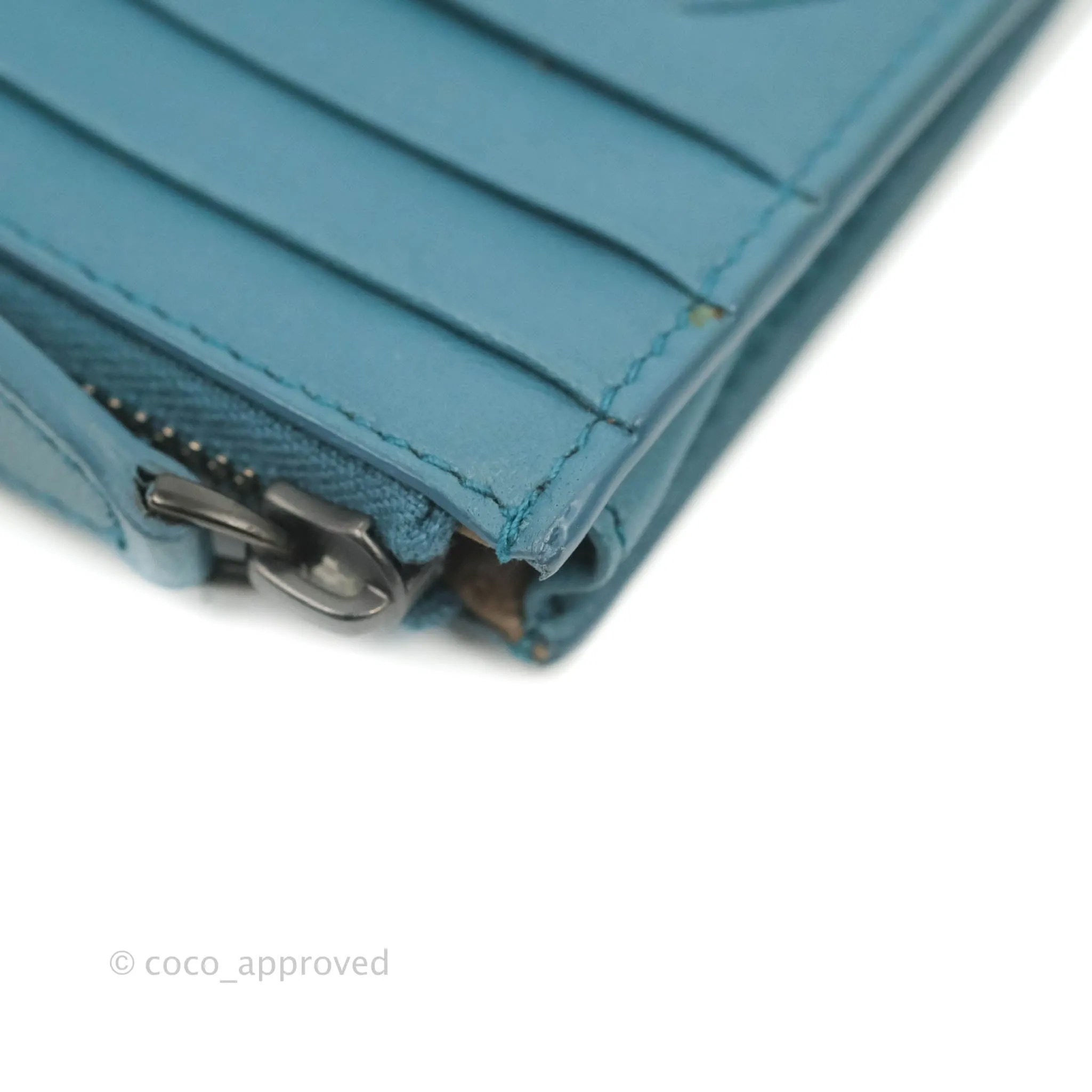 Bottega Veneta Intrecciato Card Holder Petrol Blue