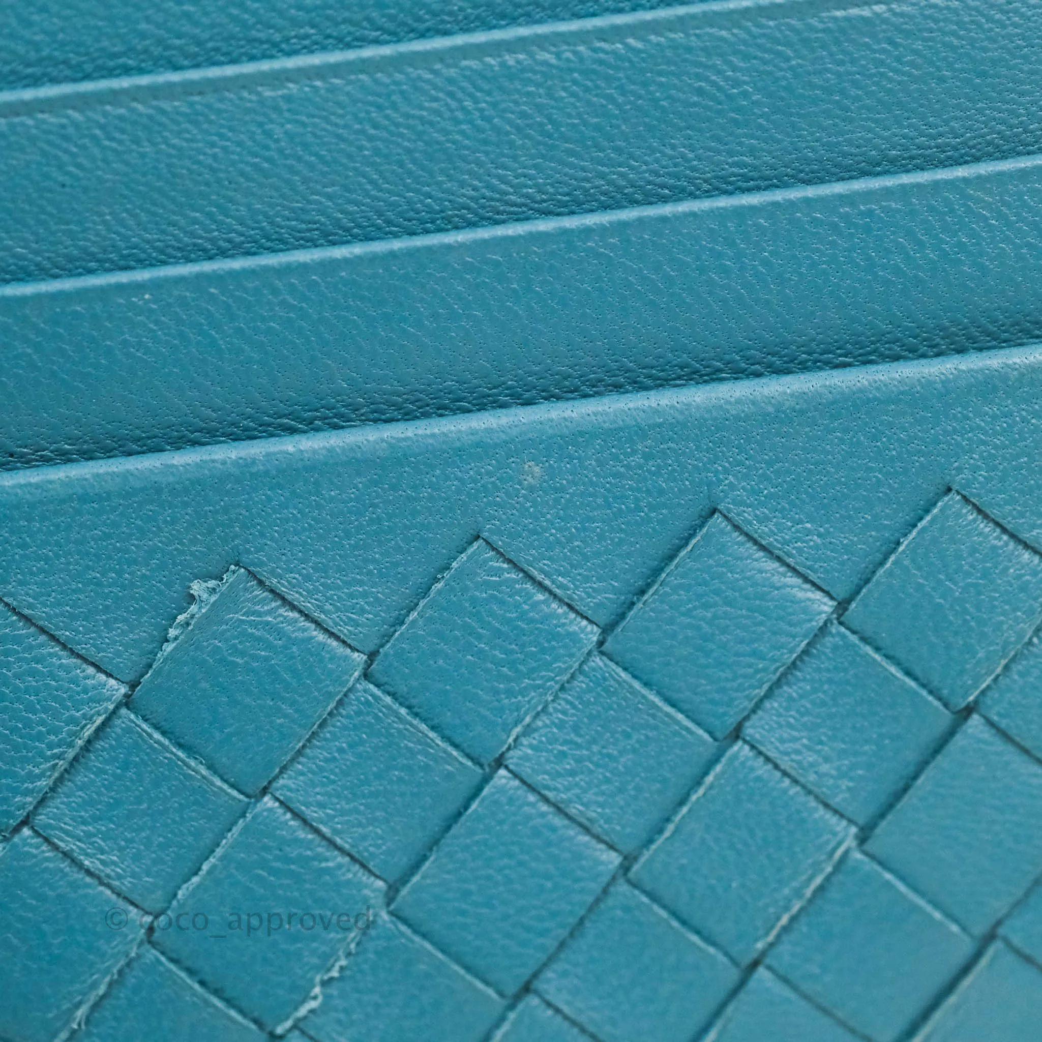 Bottega Veneta Intrecciato Card Holder Petrol Blue