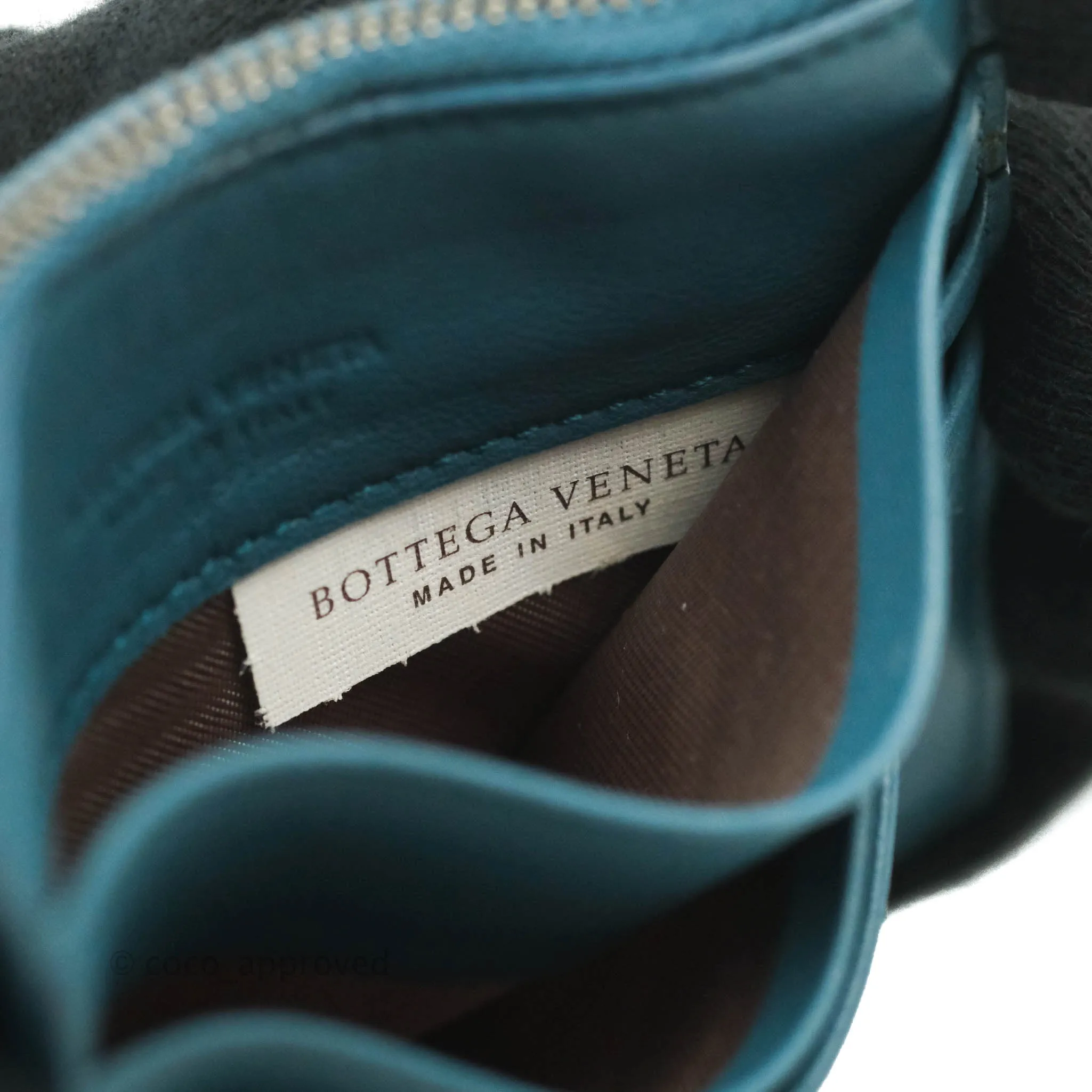 Bottega Veneta Intrecciato Card Holder Petrol Blue
