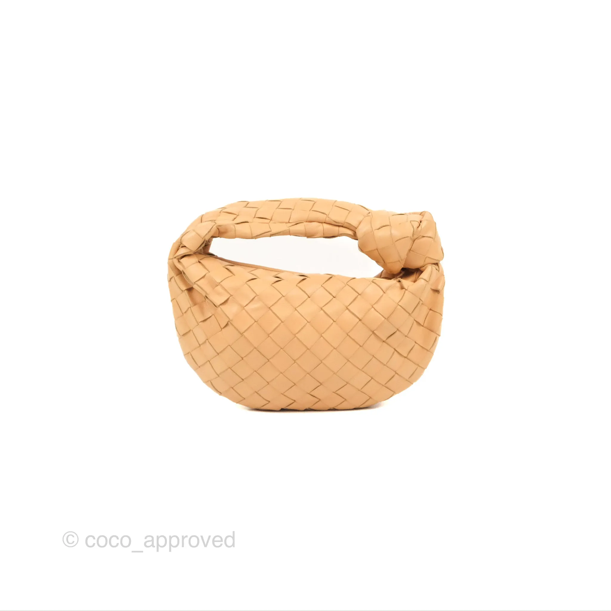 Bottega Veneta Intrecciato Mini Jodie Clutch Bag Beige Lambskin Gold Hardware