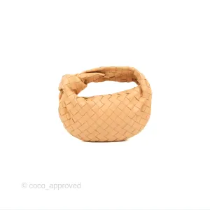 Bottega Veneta Intrecciato Mini Jodie Clutch Bag Beige Lambskin Gold Hardware
