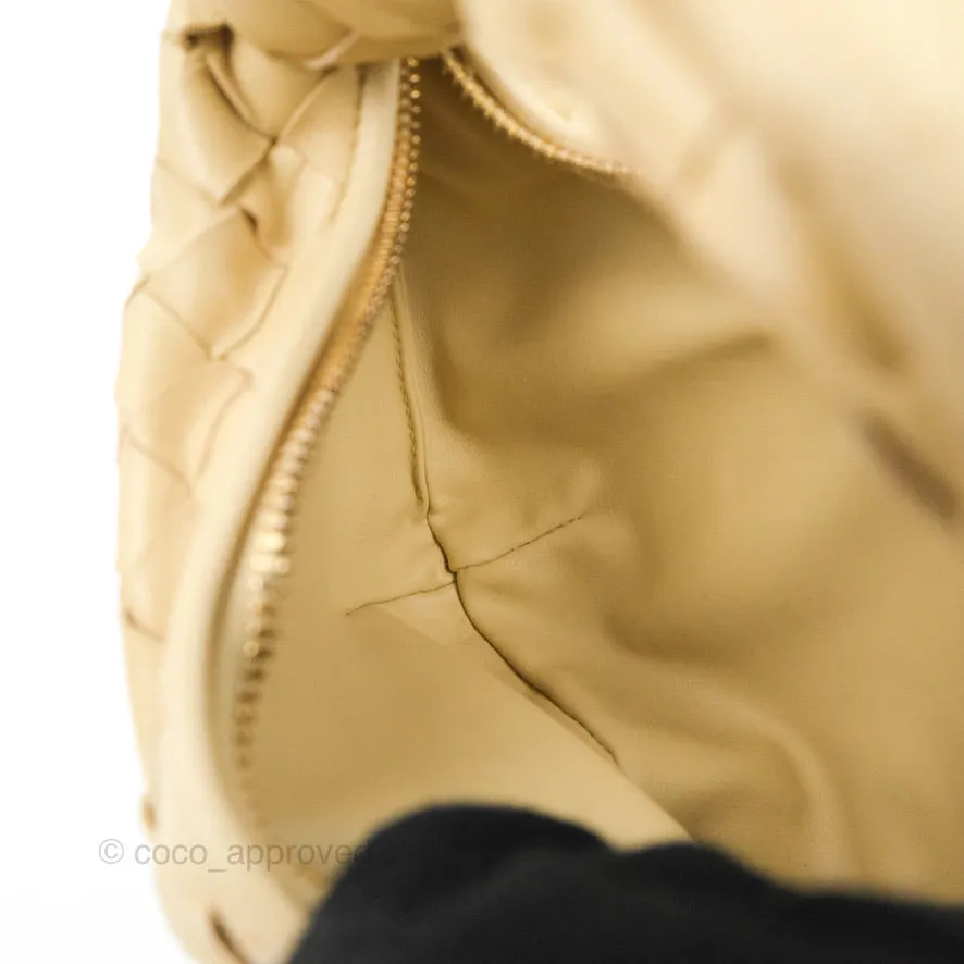 Bottega Veneta Intrecciato Mini Jodie Clutch Bag Porridge Lambskin Gold Hardware