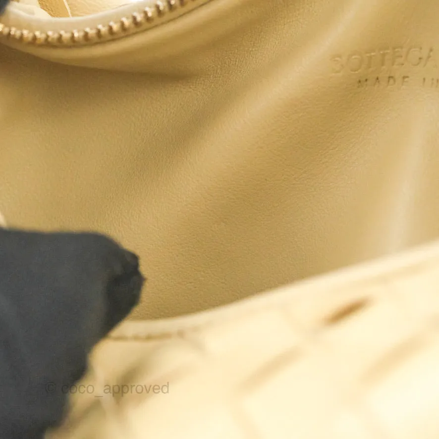 Bottega Veneta Intrecciato Mini Jodie Clutch Bag Porridge Lambskin Gold Hardware