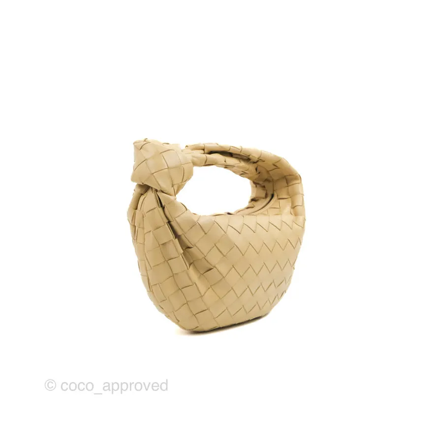 Bottega Veneta Intrecciato Mini Jodie Clutch Bag Porridge Lambskin Gold Hardware