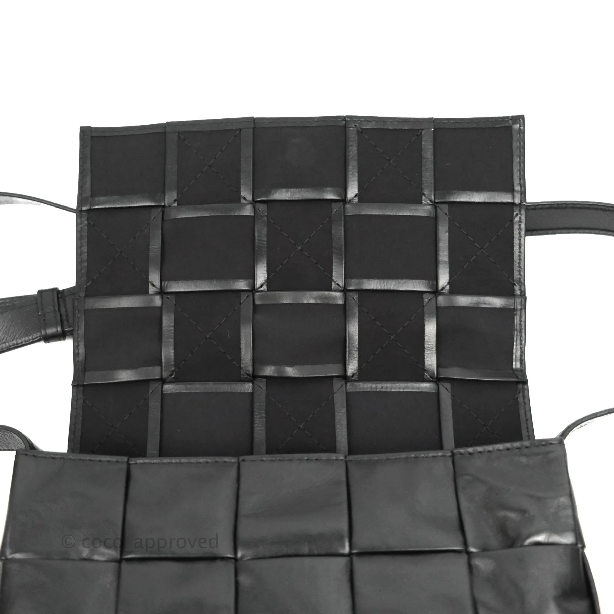Bottega Veneta Intrecciato Paper Cassette Calfskin Bag Black Silver Hardware
