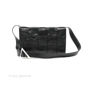 Bottega Veneta Intrecciato Paper Cassette Calfskin Bag Black Silver Hardware